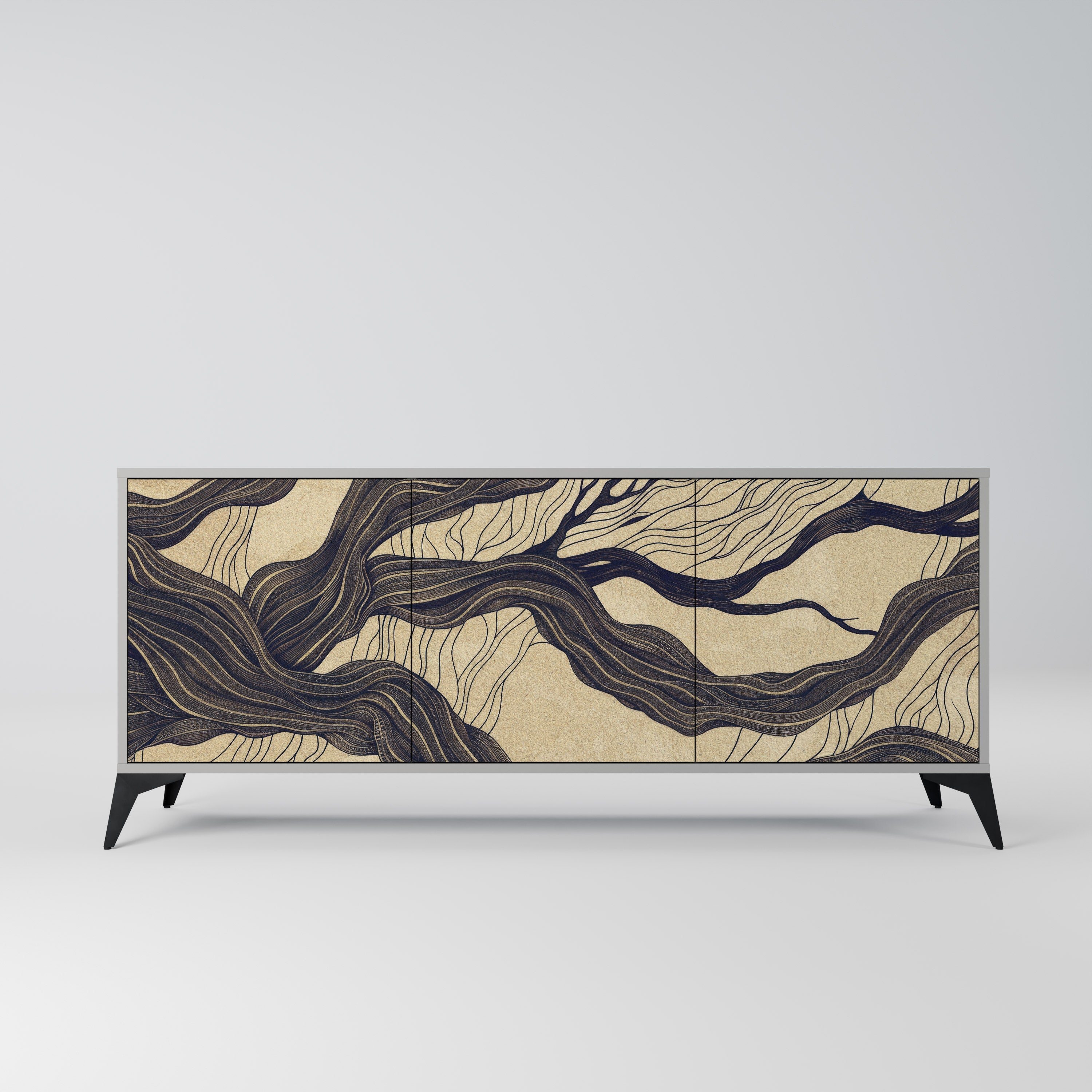 Buffet 3 portes UNIFIED FRAGMENTS en finition grise