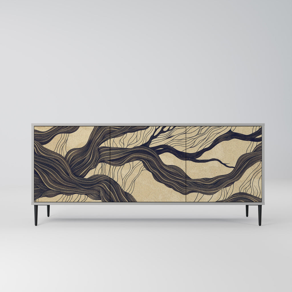 Buffet 3 portes UNIFIED FRAGMENTS en finition grise