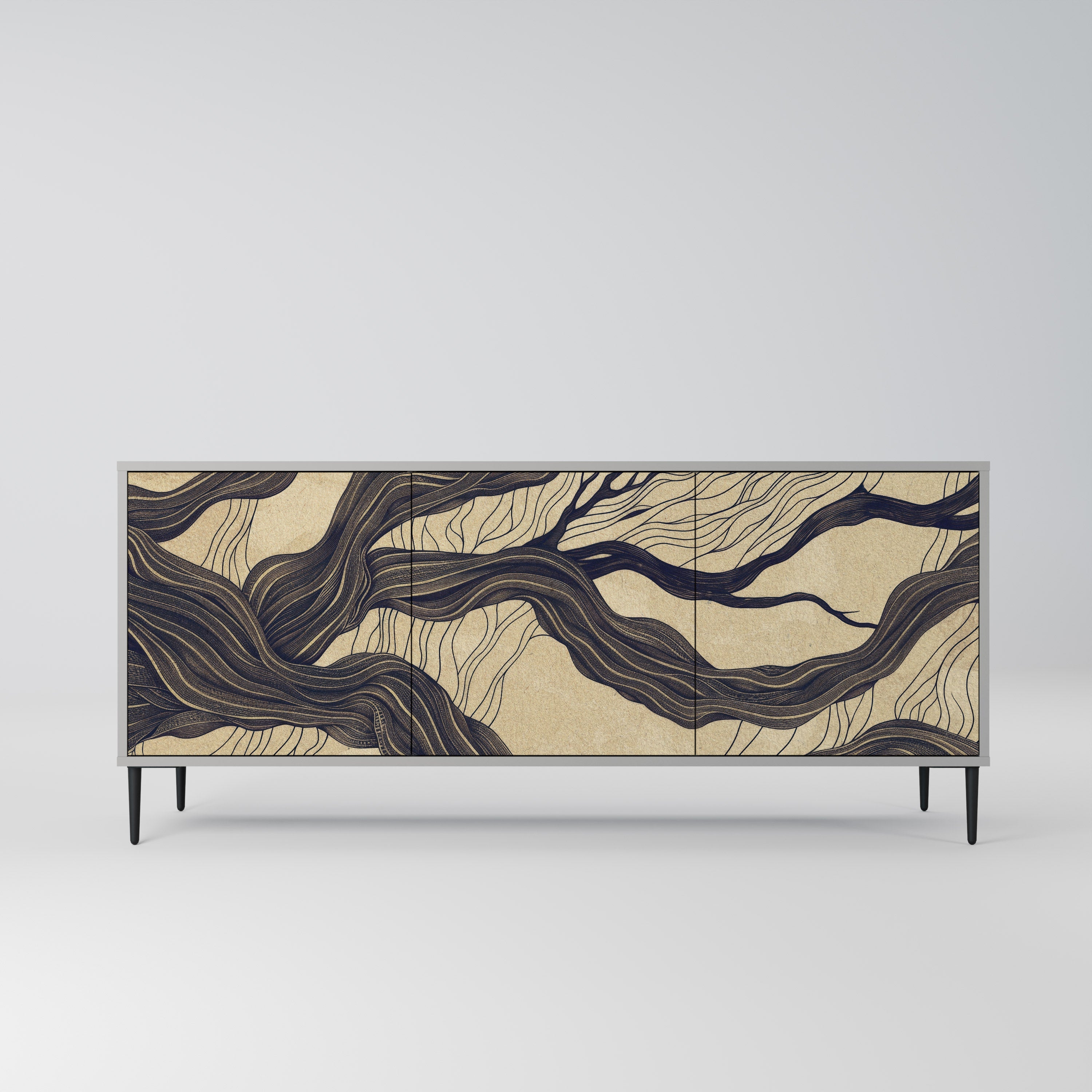 Buffet 3 portes UNIFIED FRAGMENTS en finition grise