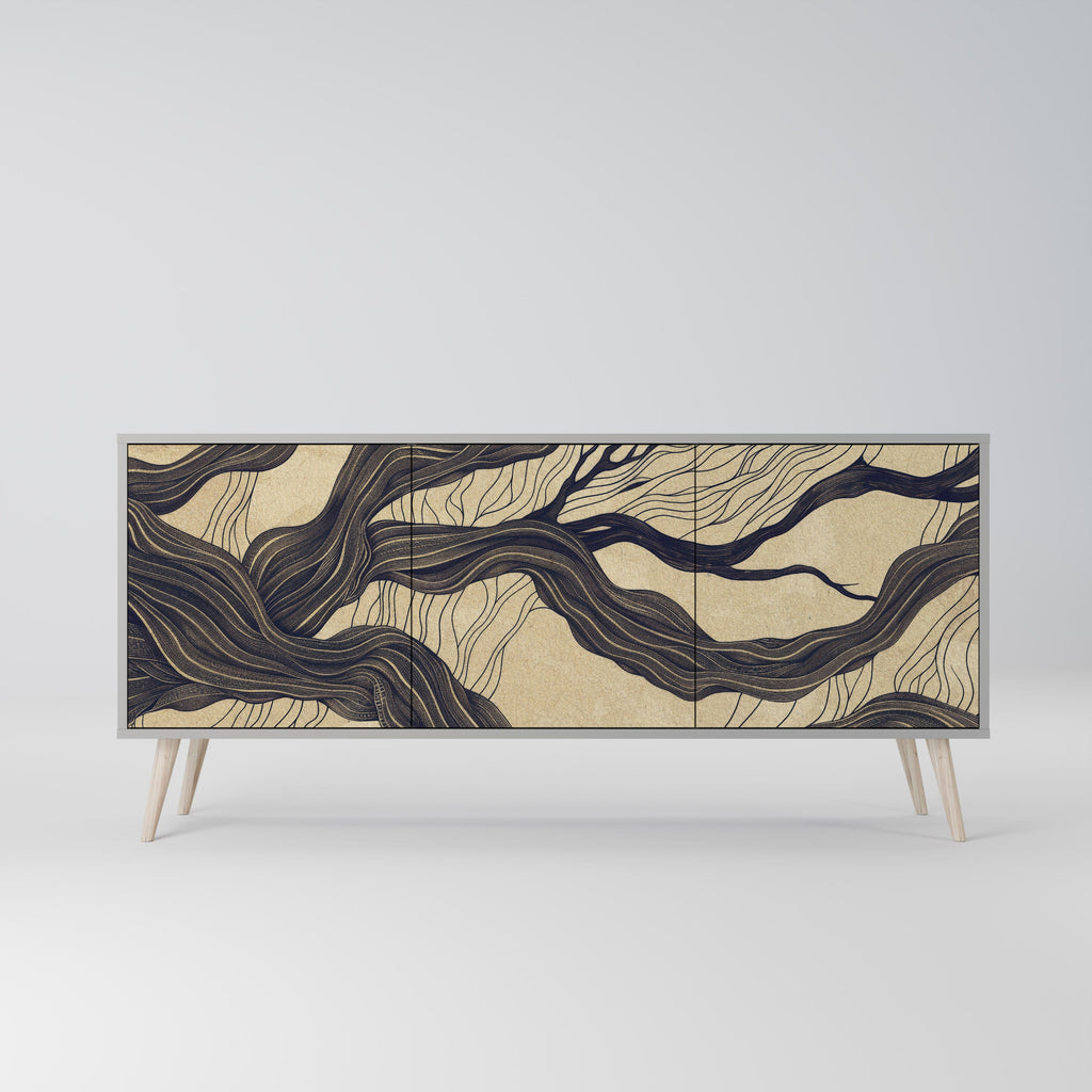 Buffet 3 portes UNIFIED FRAGMENTS en finition grise