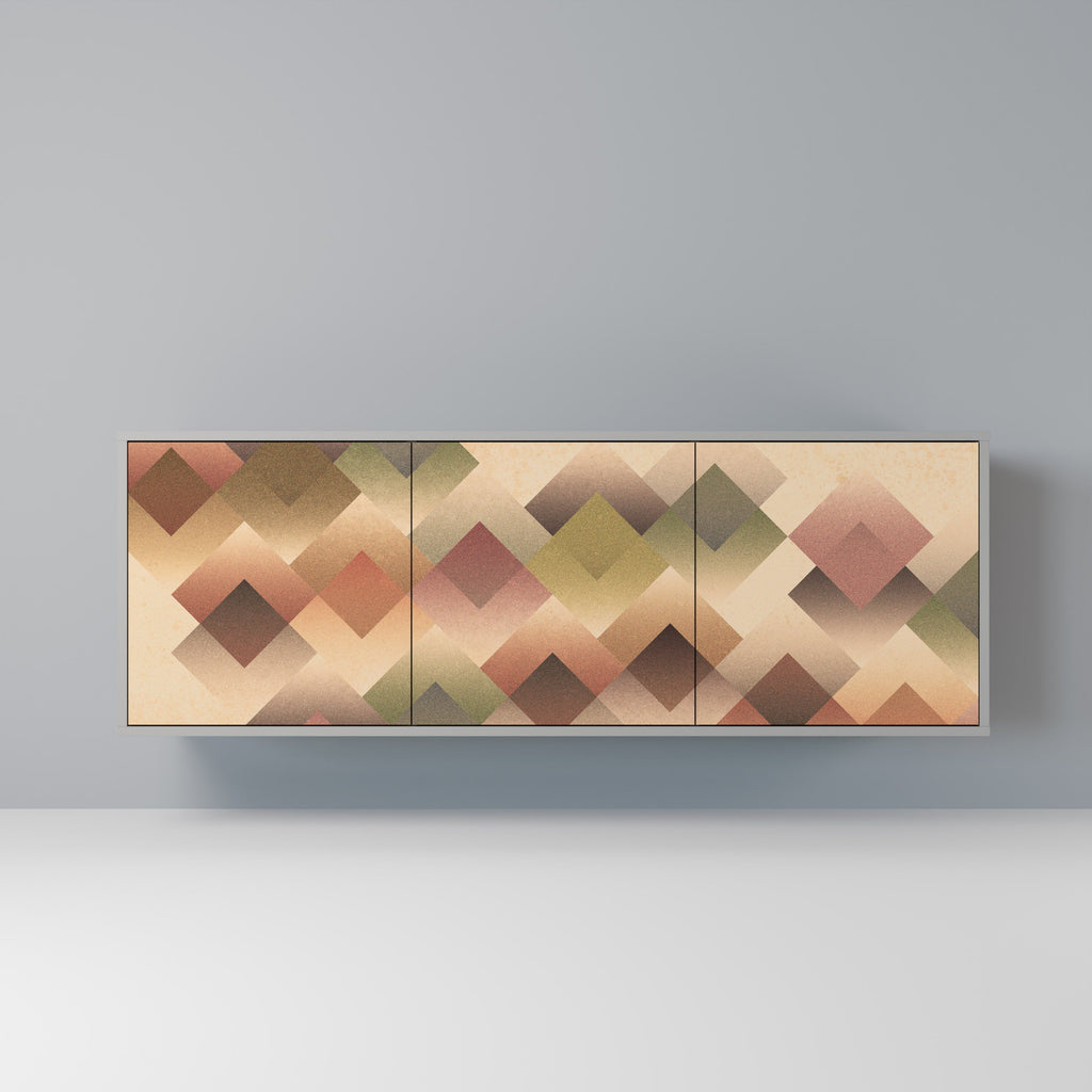 Buffet 3 portes GEOMETRIC FUSION en finition grise