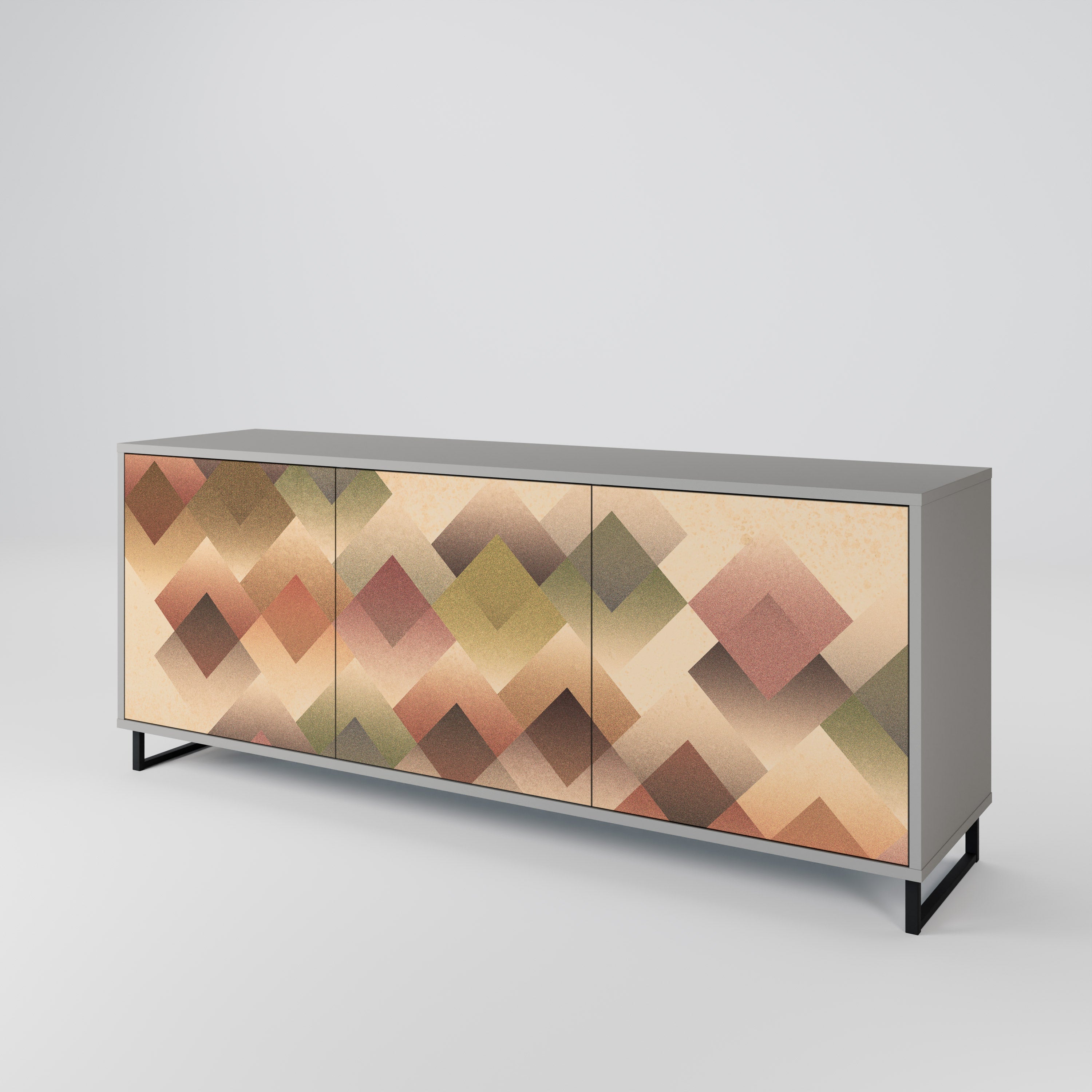 Buffet 3 portes GEOMETRIC FUSION en finition grise