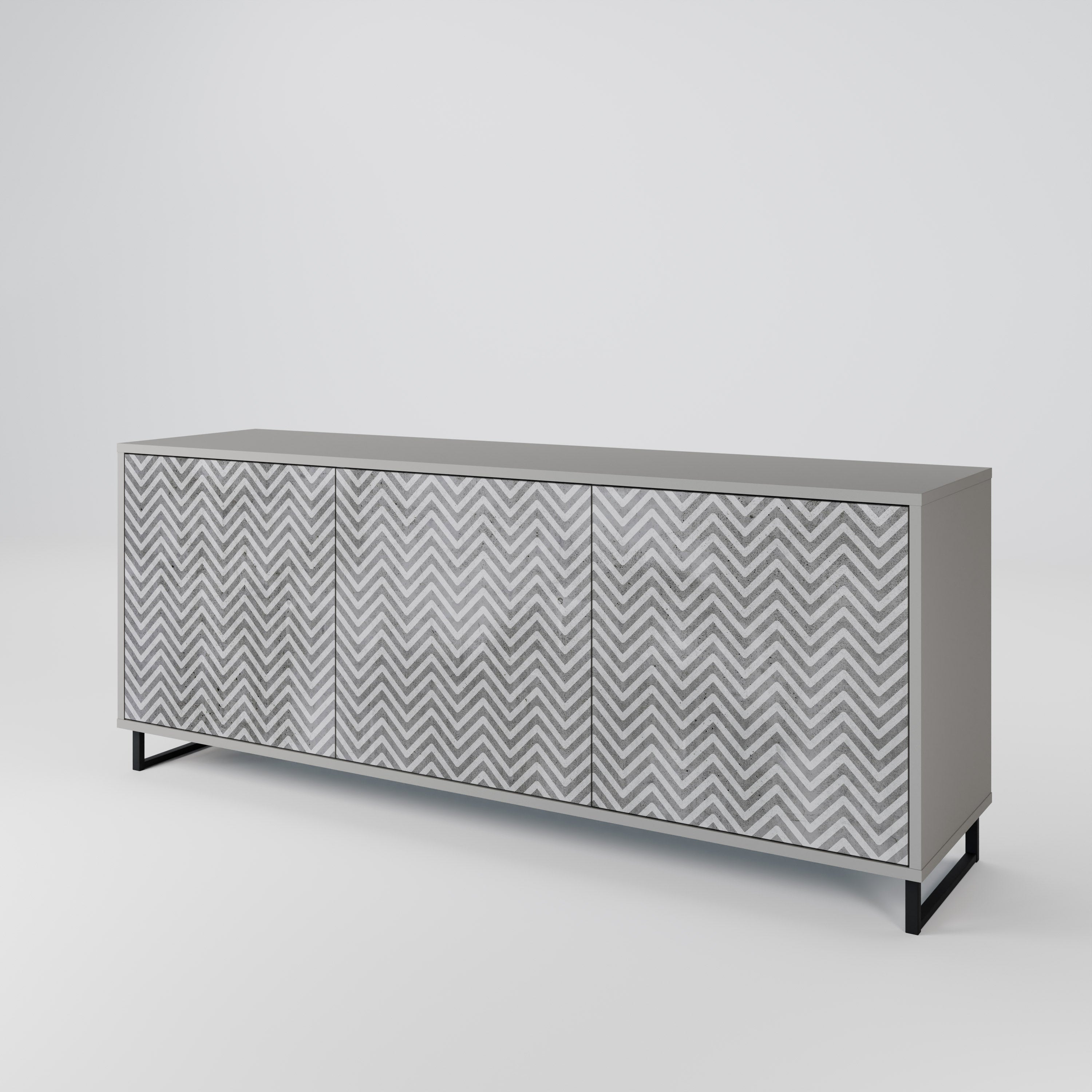 CONCRETE ZIG ZAG 3-Door Sideboard