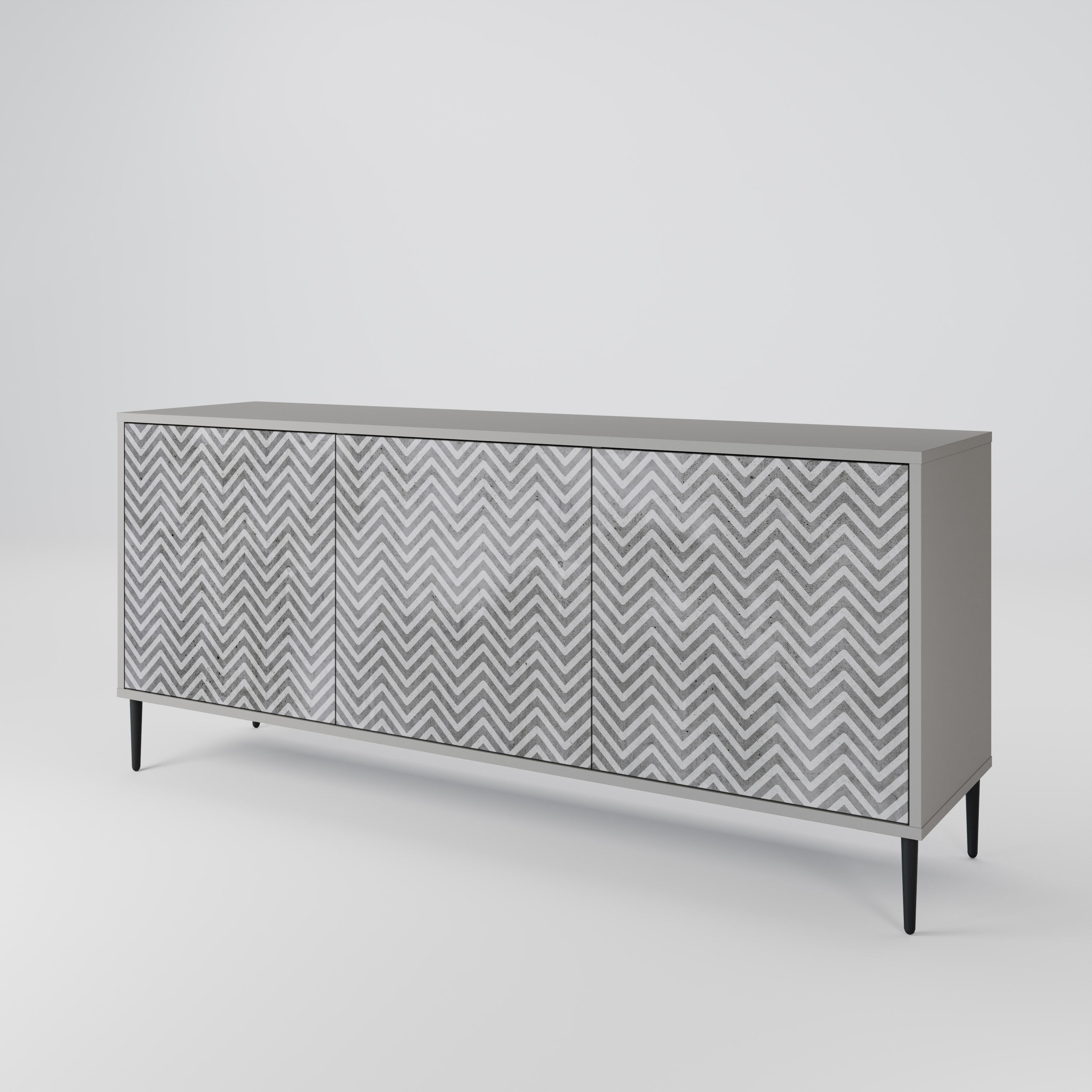 CONCRETE ZIG ZAG 3-Door Sideboard