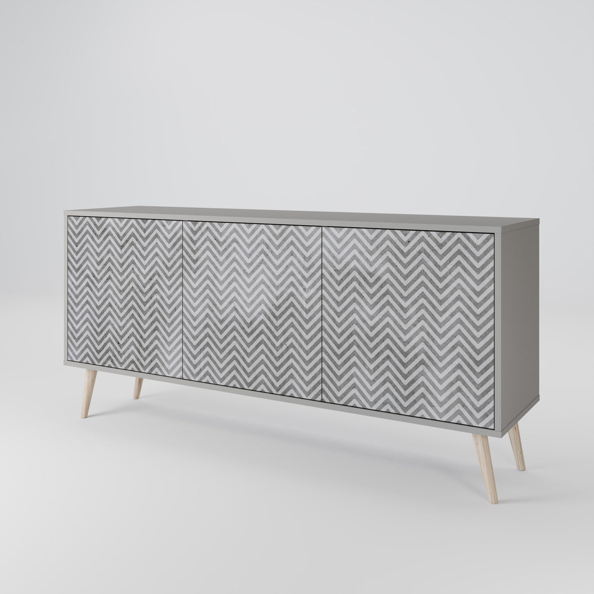 CONCRETE ZIG ZAG 3-Door Sideboard