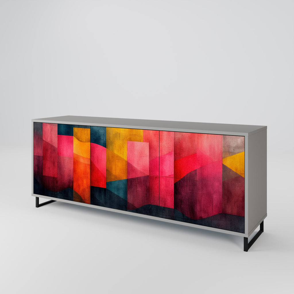 Buffet 3 portes COLORFUL SOUNDS en finition grise