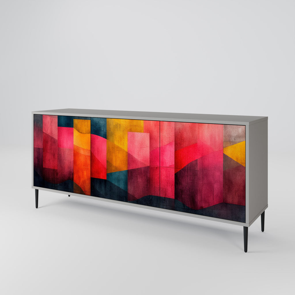 Buffet 3 portes COLORFUL SOUNDS en finition grise