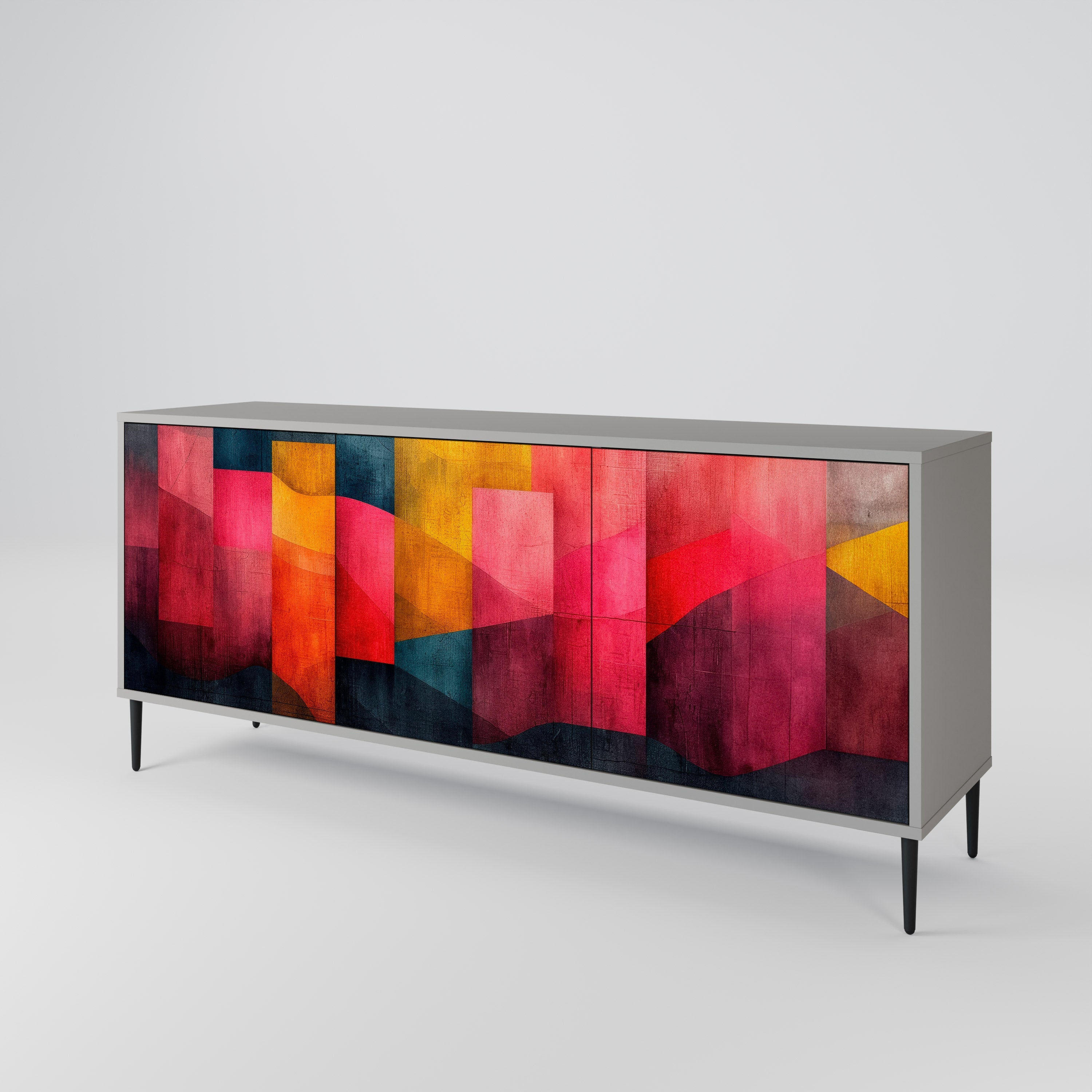 Buffet 3 portes COLORFUL SOUNDS en finition grise