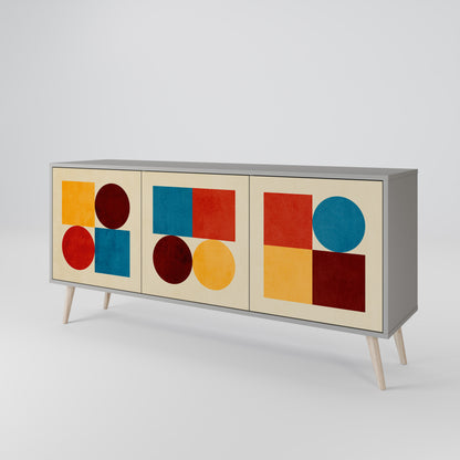 GEOMETRIC PUZZLE 3-Door Sideboard