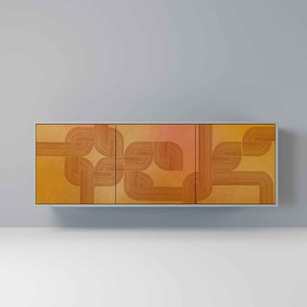 Buffet 3 portes RENFORCEMENT DES RELATIONS, finition grise