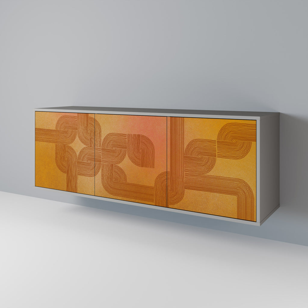 Buffet 3 portes RENFORCEMENT DES RELATIONS, finition grise