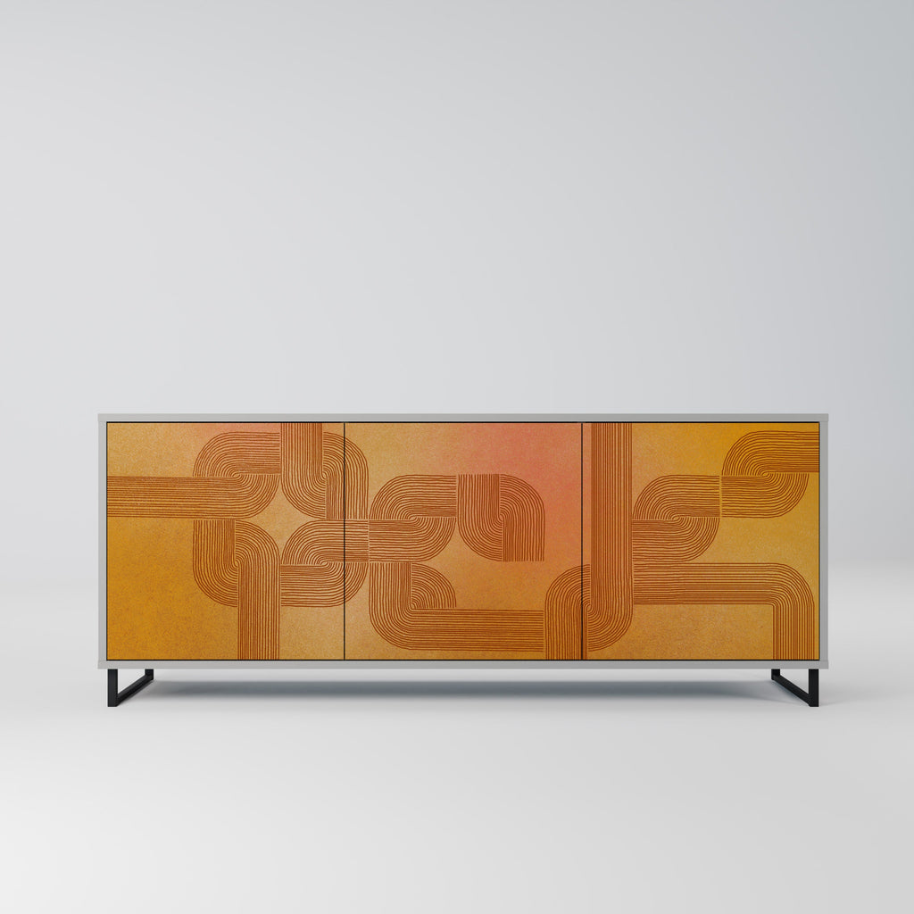 Buffet 3 portes RENFORCEMENT DES RELATIONS, finition grise