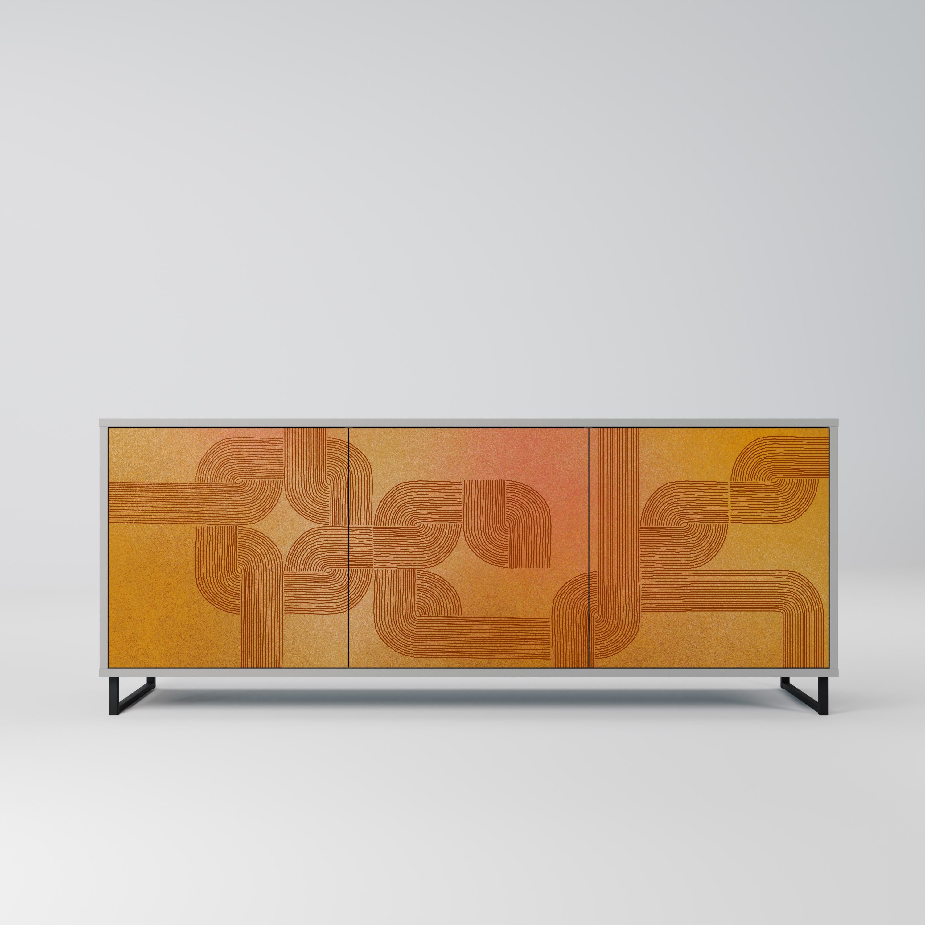 Buffet 3 portes RENFORCEMENT DES RELATIONS, finition grise