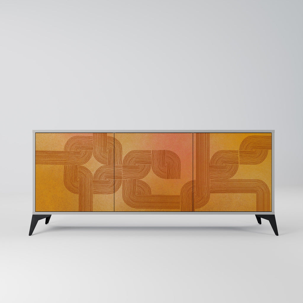 Buffet 3 portes RENFORCEMENT DES RELATIONS, finition grise