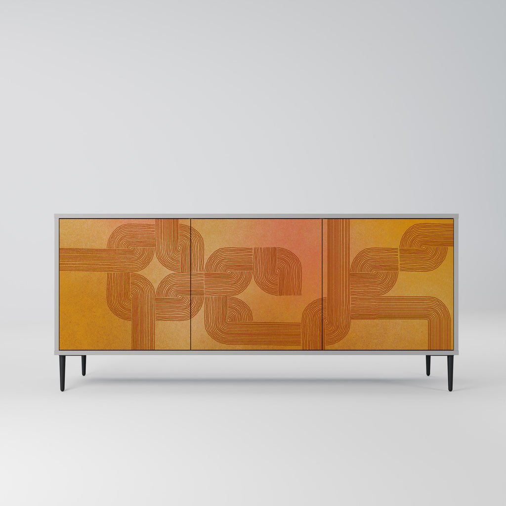 Buffet 3 portes RENFORCEMENT DES RELATIONS, finition grise