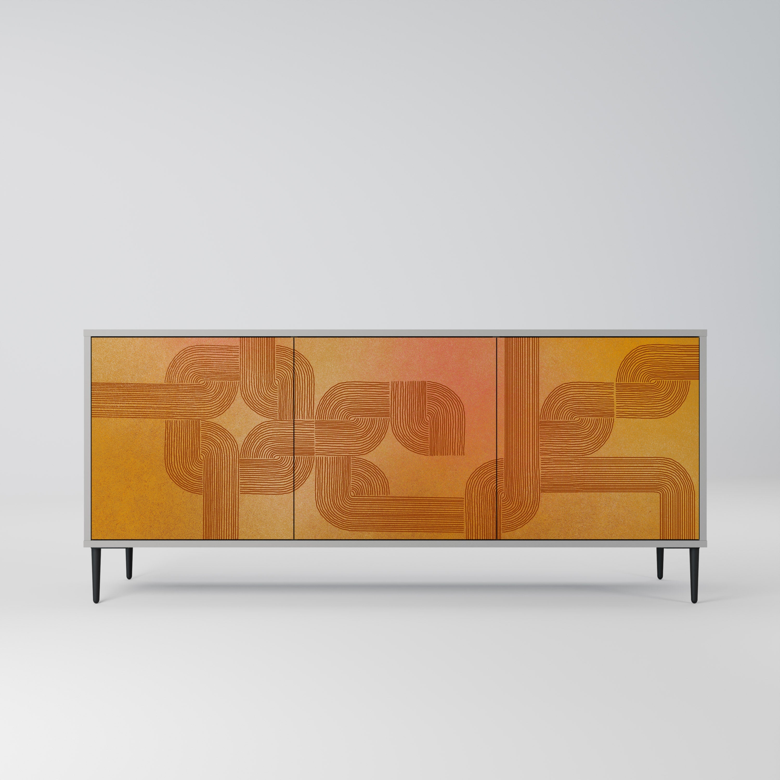 Buffet 3 portes RENFORCEMENT DES RELATIONS, finition grise