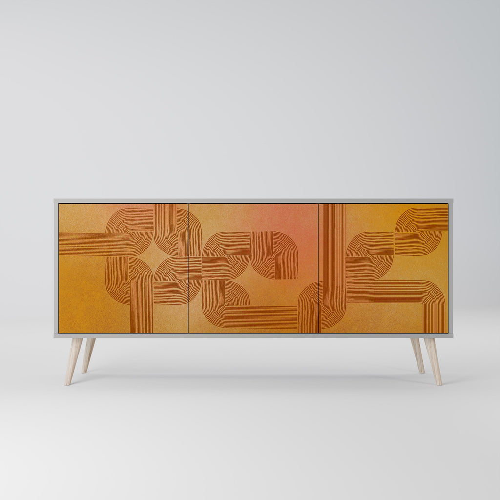 Buffet 3 portes RENFORCEMENT DES RELATIONS, finition grise