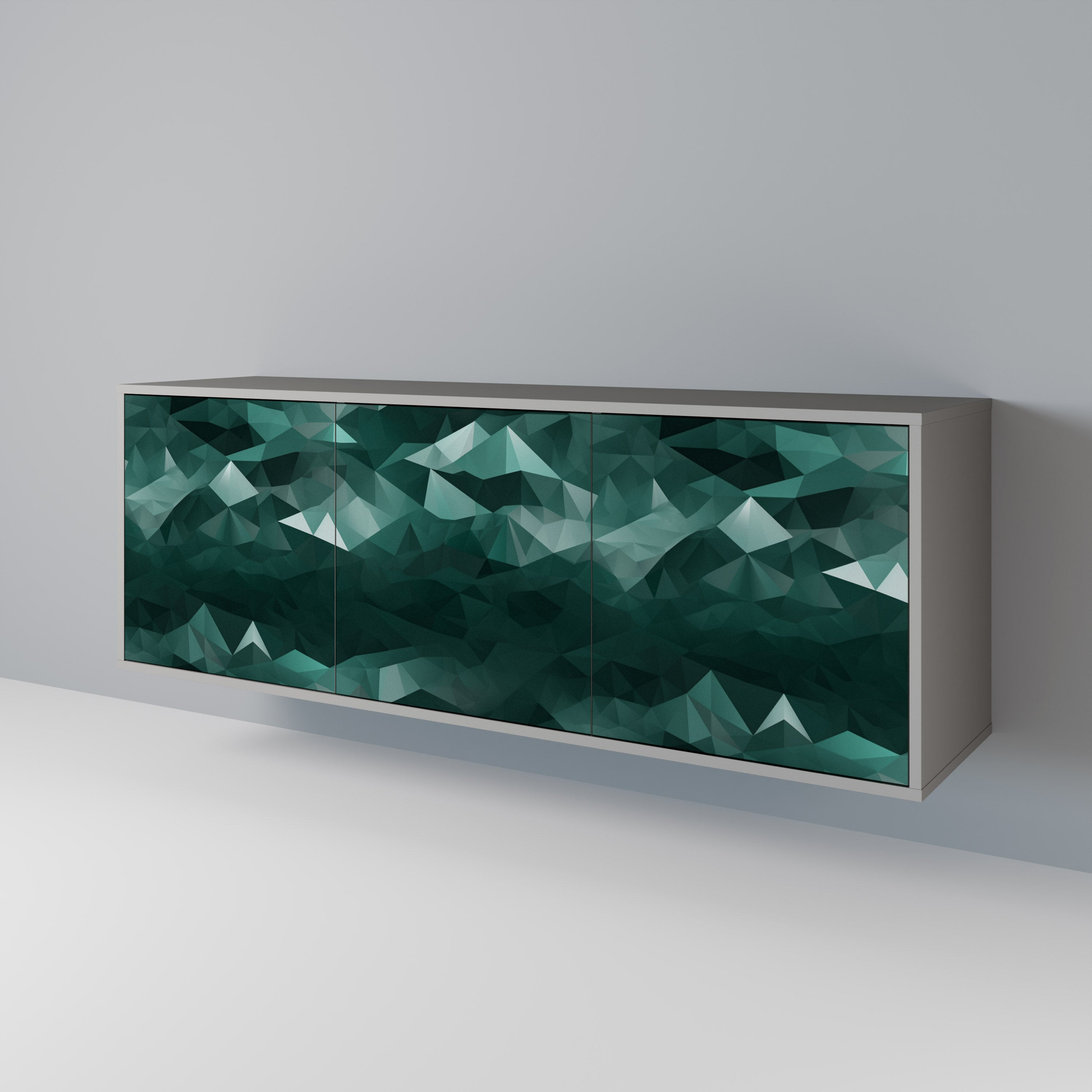 POLYGONAL FLOATING 3-Door Sideboard