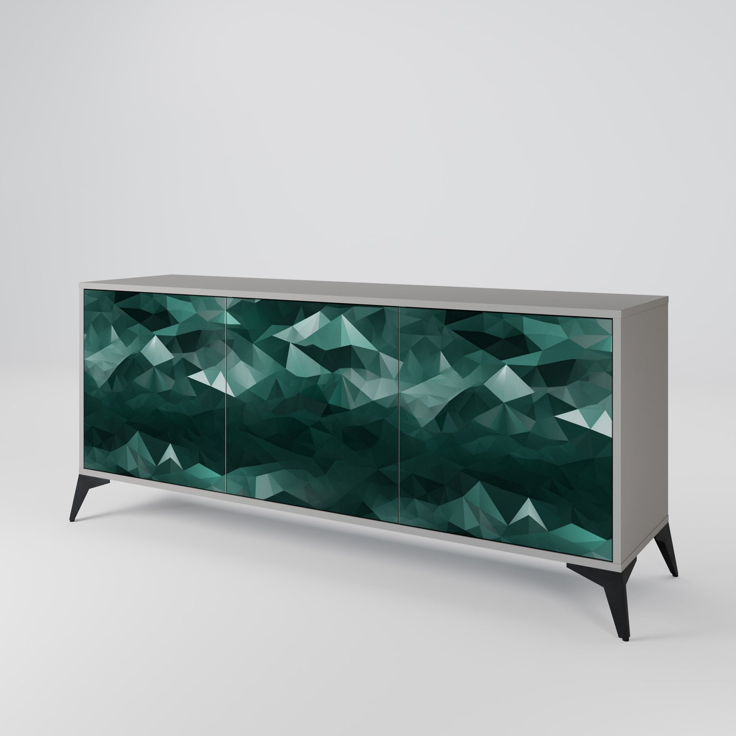 POLYGONAL FLOATING 3-Door Sideboard