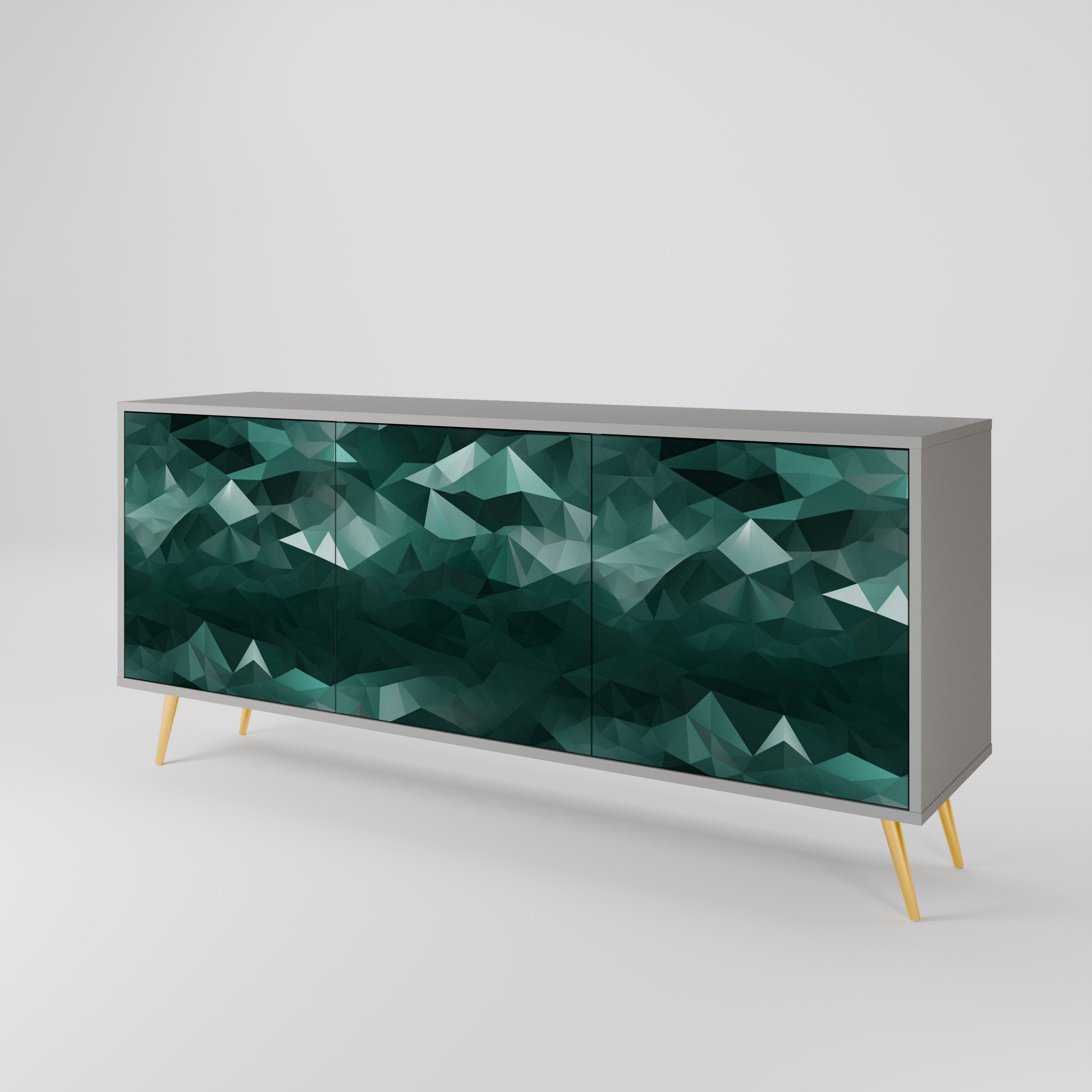 POLYGONAL FLOATING 3-Door Sideboard