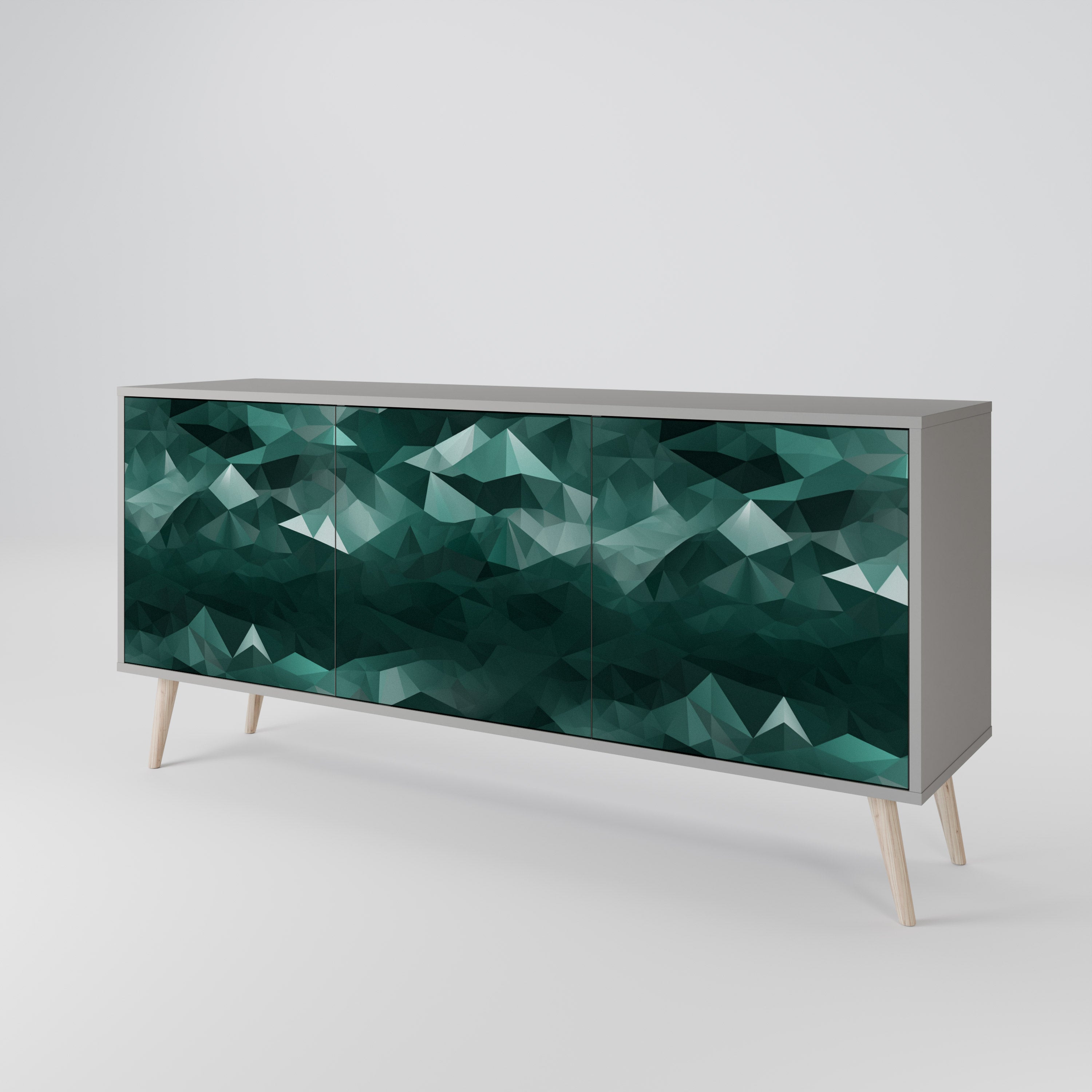 POLYGONAL FLOATING 3-Door Sideboard