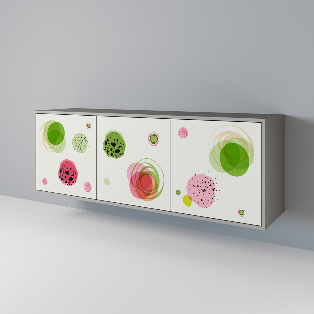 Buffet 3 portes COLORFUL COSMOS finition grise
