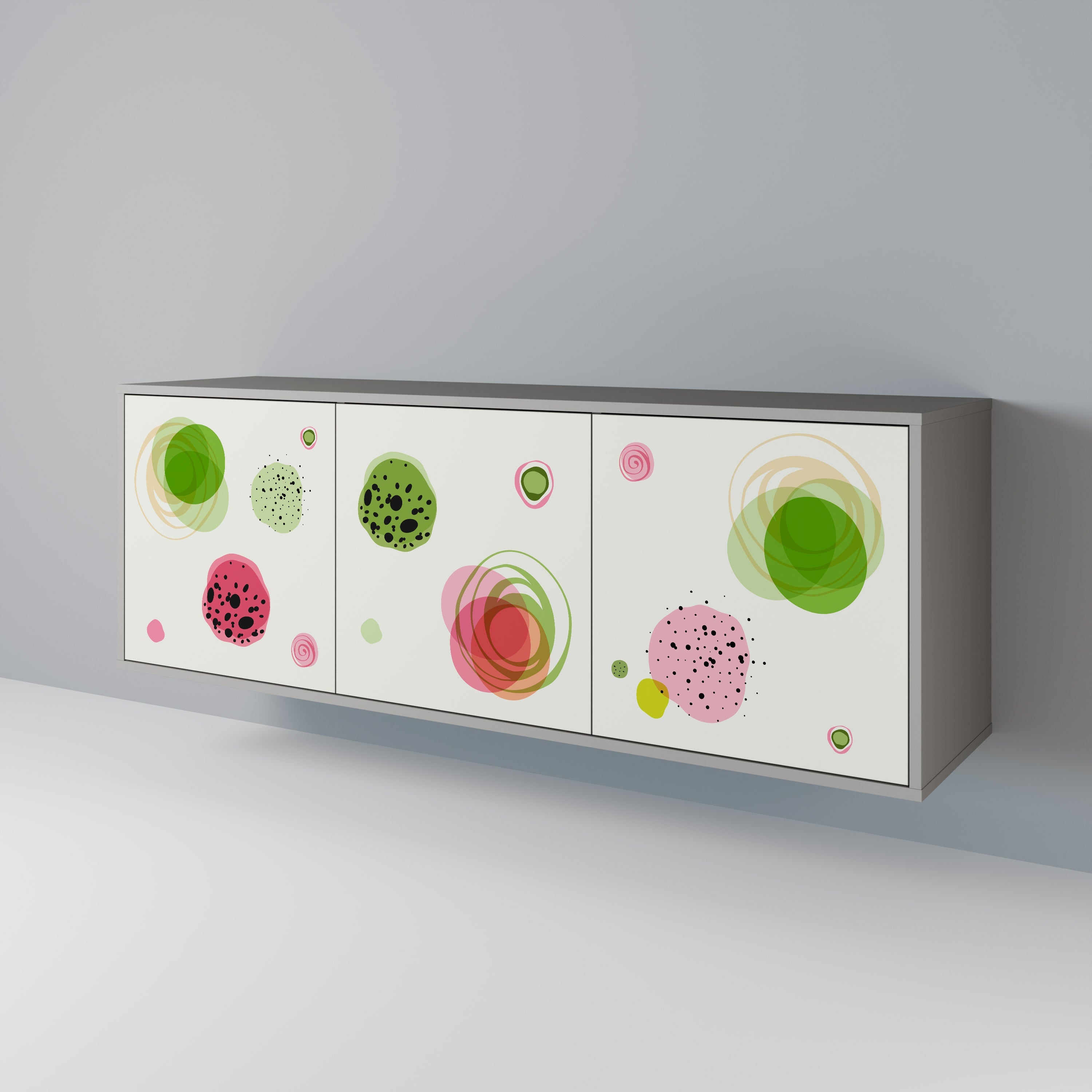 Buffet 3 portes COLORFUL COSMOS finition grise