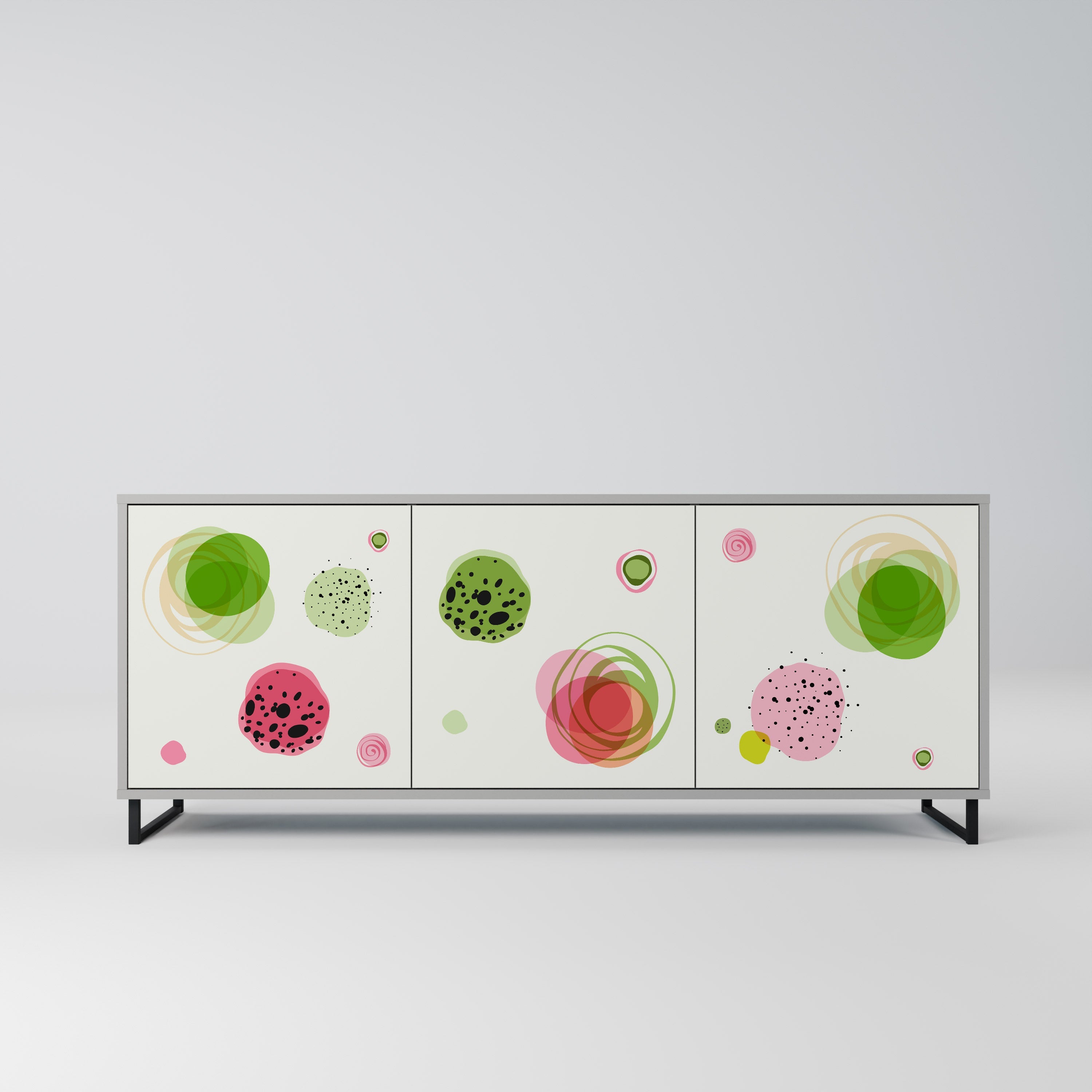 Buffet 3 portes COLORFUL COSMOS finition grise