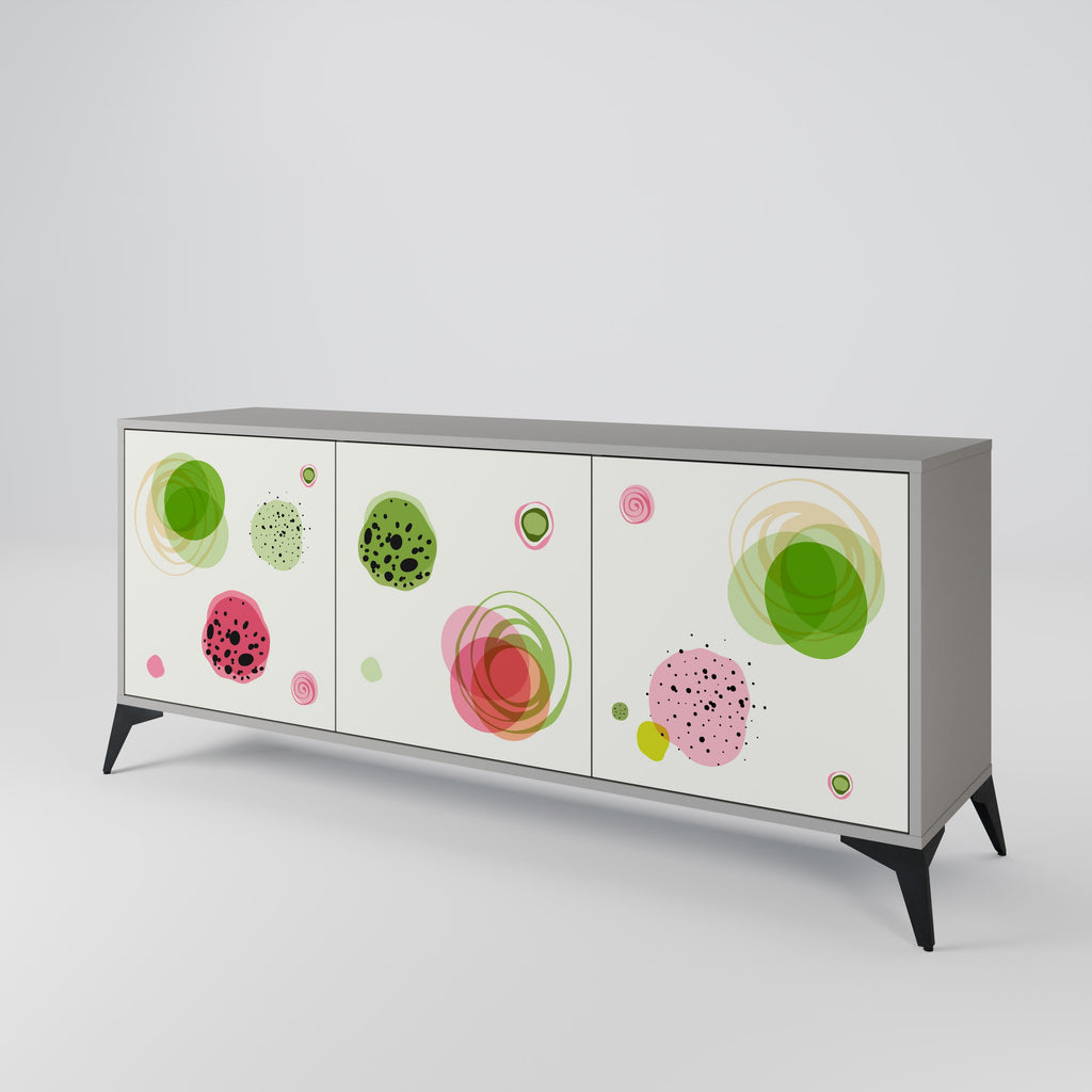 Buffet 3 portes COLORFUL COSMOS finition grise