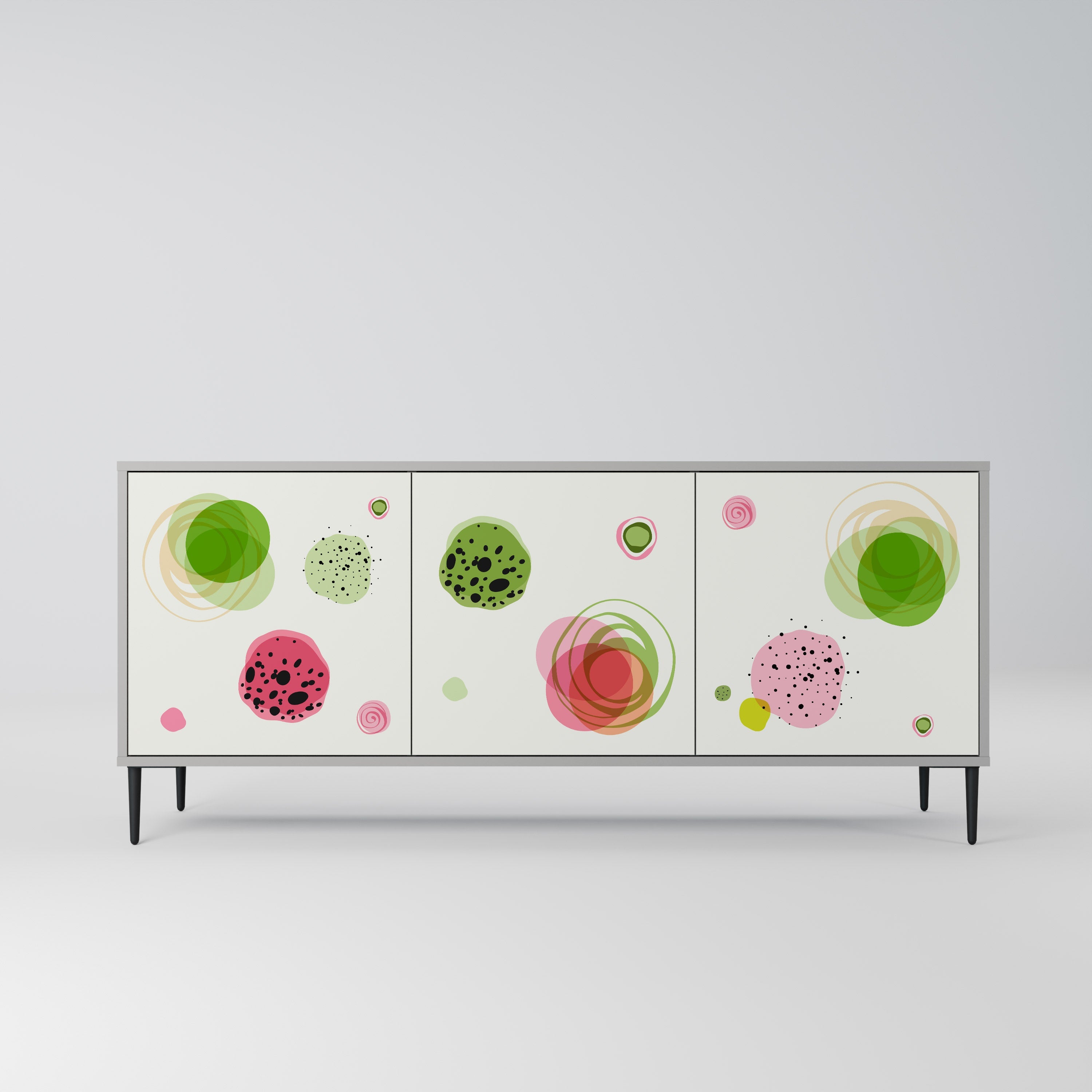 Buffet 3 portes COLORFUL COSMOS finition grise