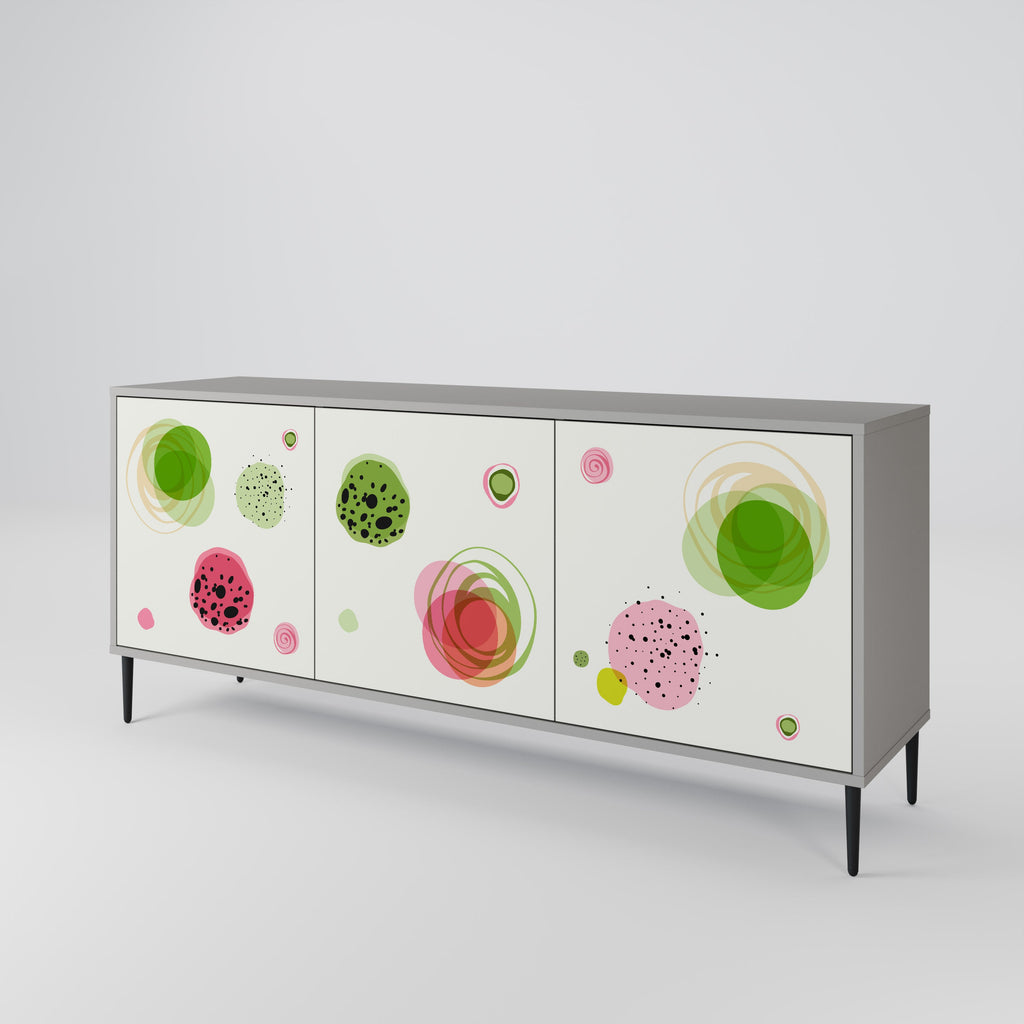 Buffet 3 portes COLORFUL COSMOS finition grise