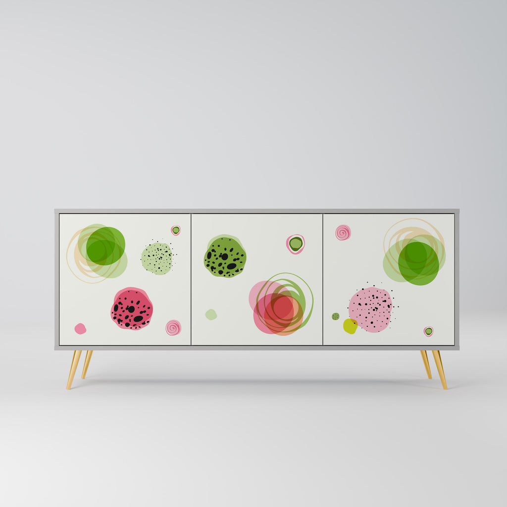 Buffet 3 portes COLORFUL COSMOS finition grise