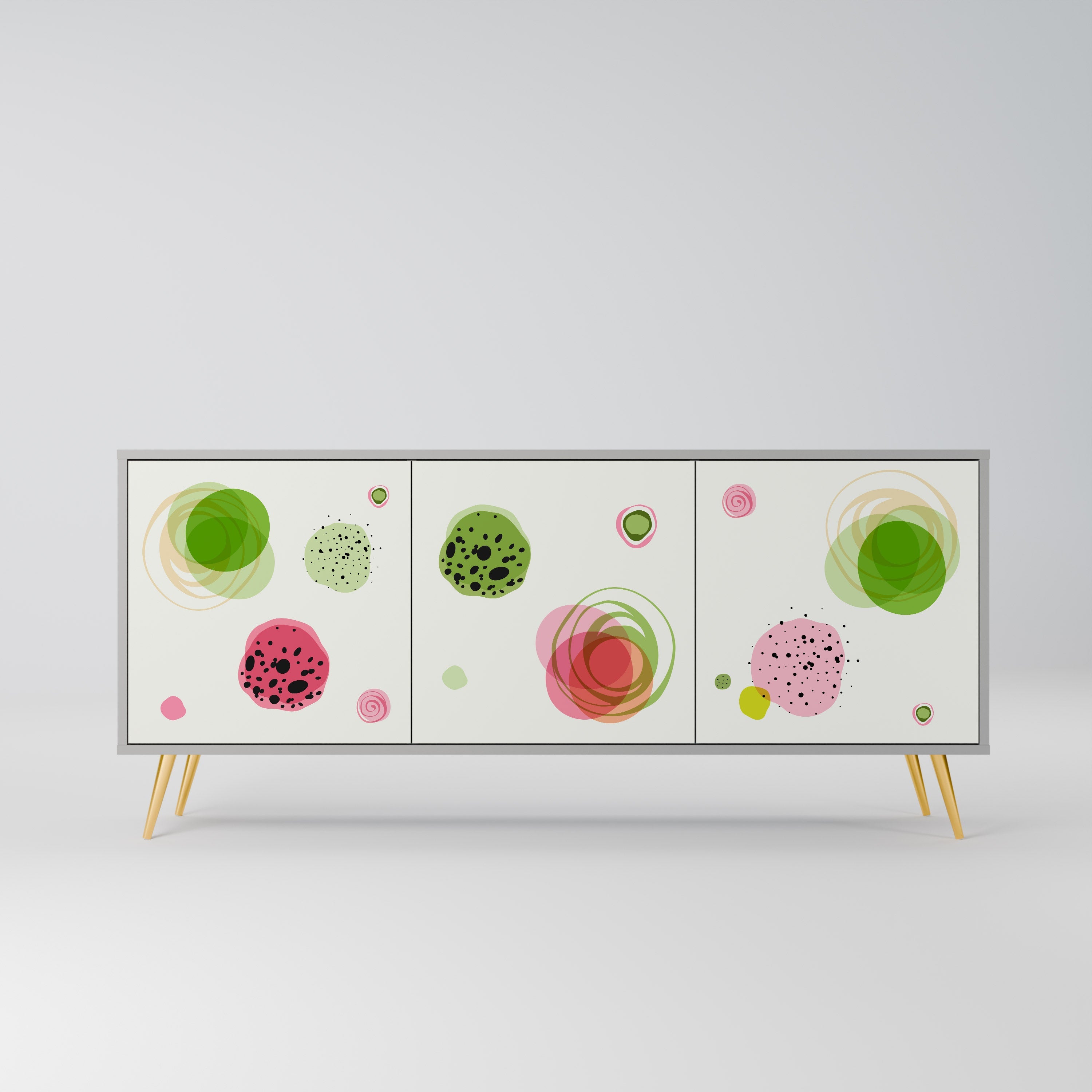 Buffet 3 portes COLORFUL COSMOS finition grise