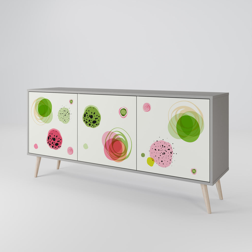 Buffet 3 portes COLORFUL COSMOS finition grise