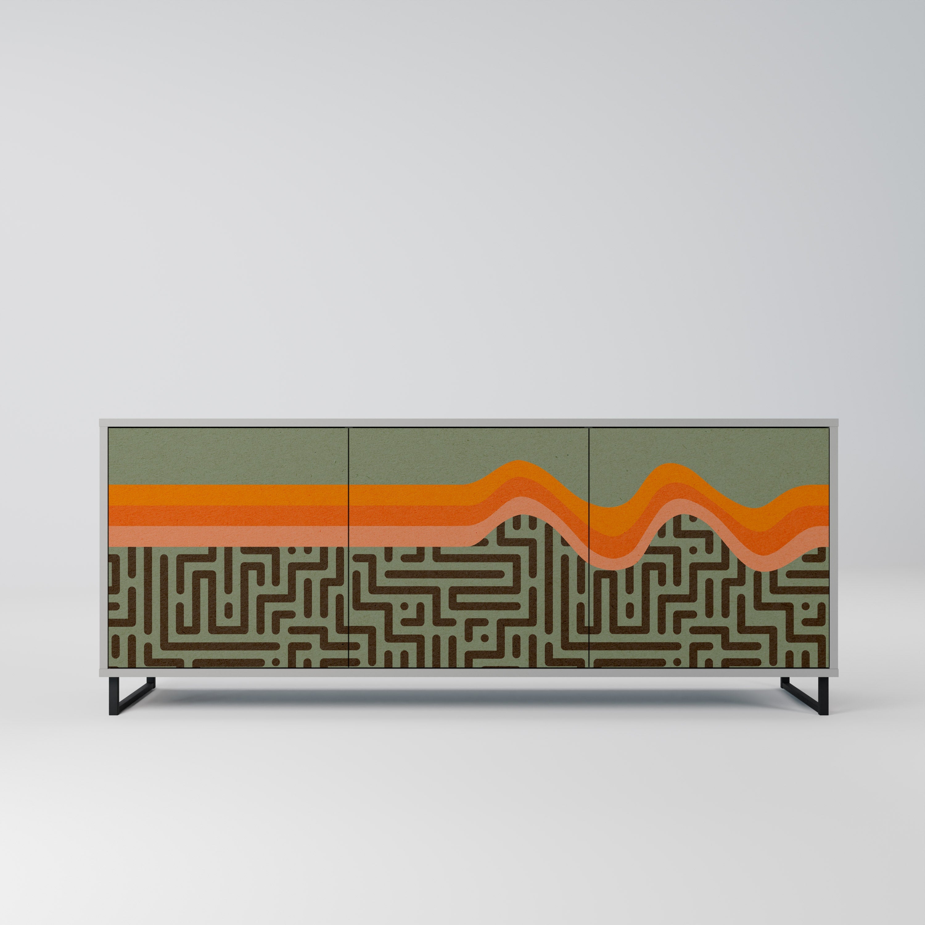 Buffet 3 portes SIMPLE SOLUTIONS en finition grise