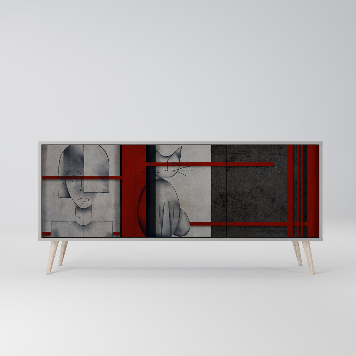 GRAY FIGURES 3-Door Sideboard