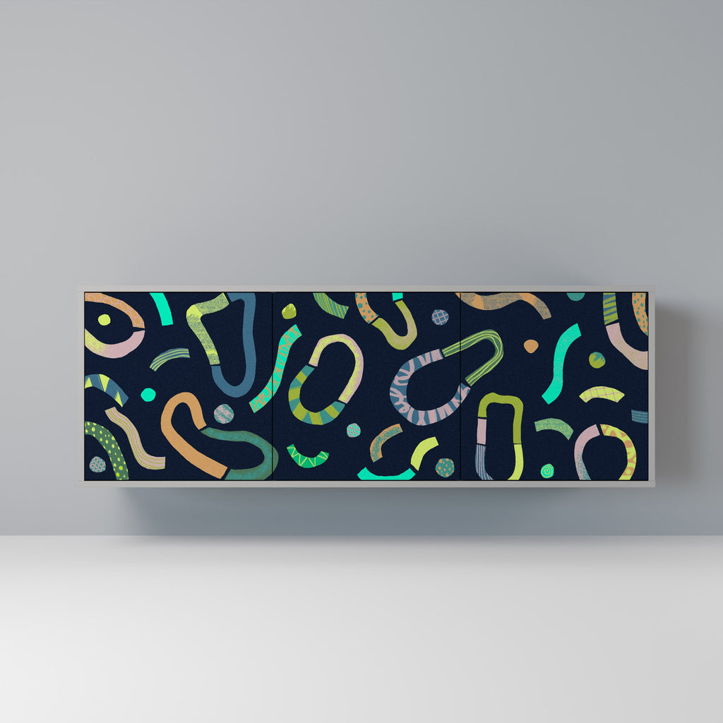 Buffet 3 portes CONTRAST DANCE finition grise