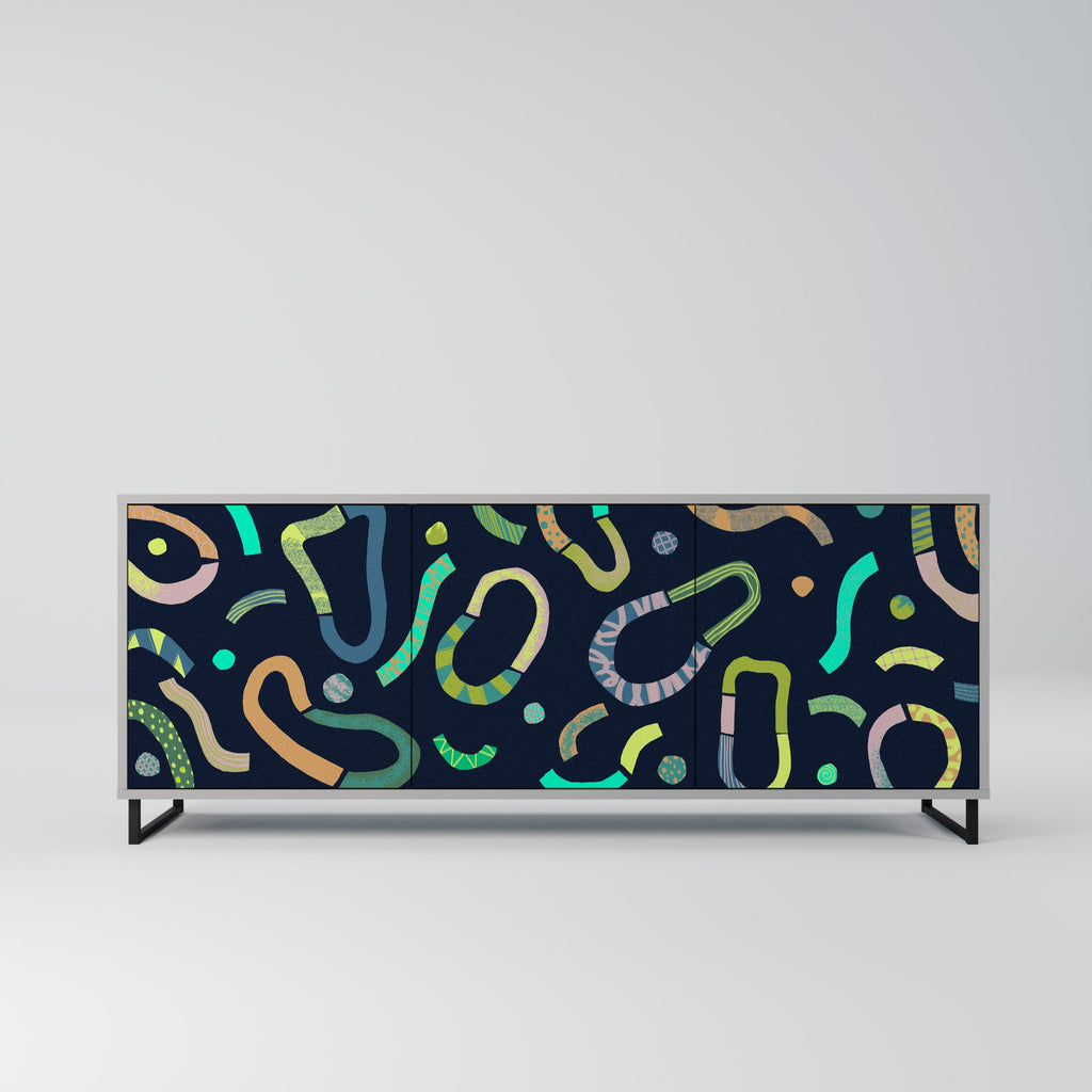 Buffet 3 portes CONTRAST DANCE finition grise