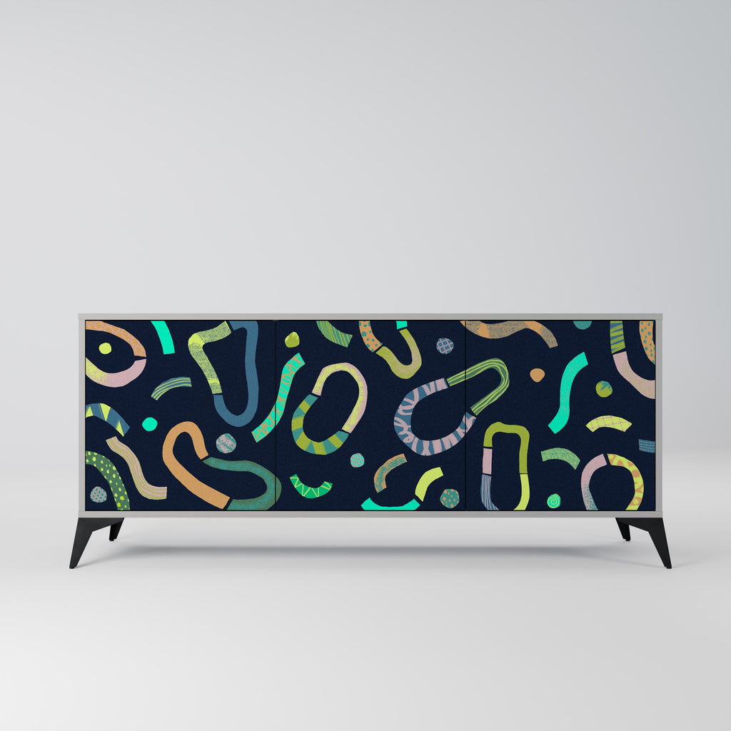 Buffet 3 portes CONTRAST DANCE finition grise