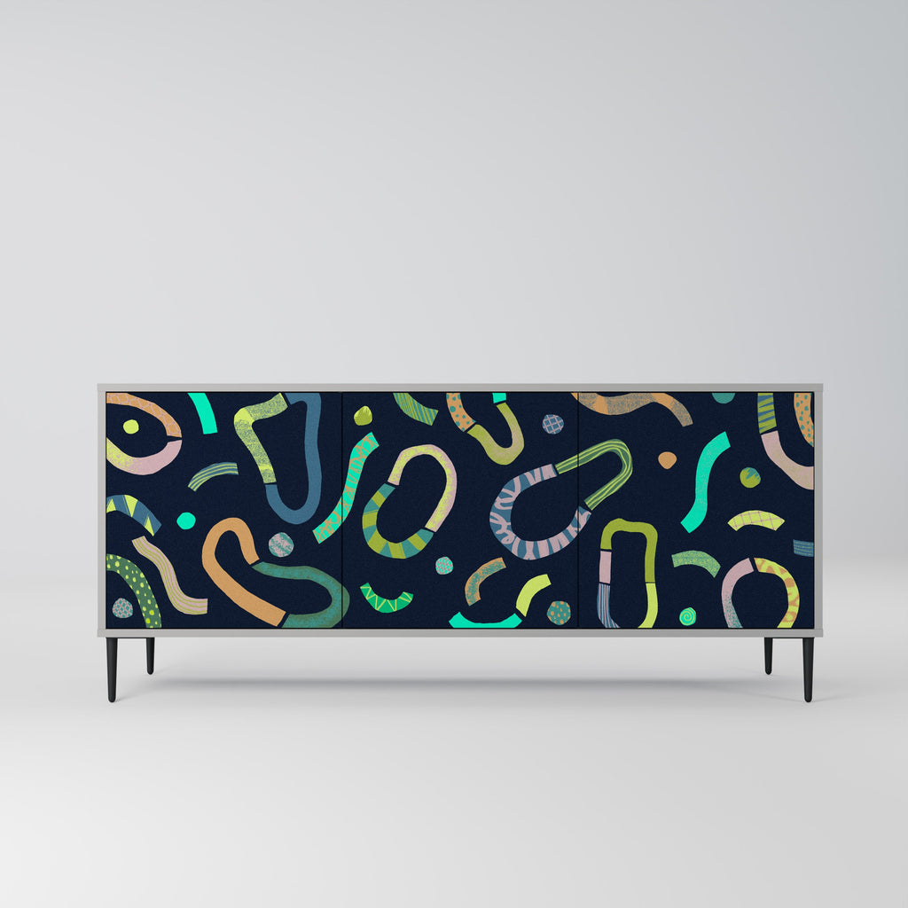 Buffet 3 portes CONTRAST DANCE finition grise