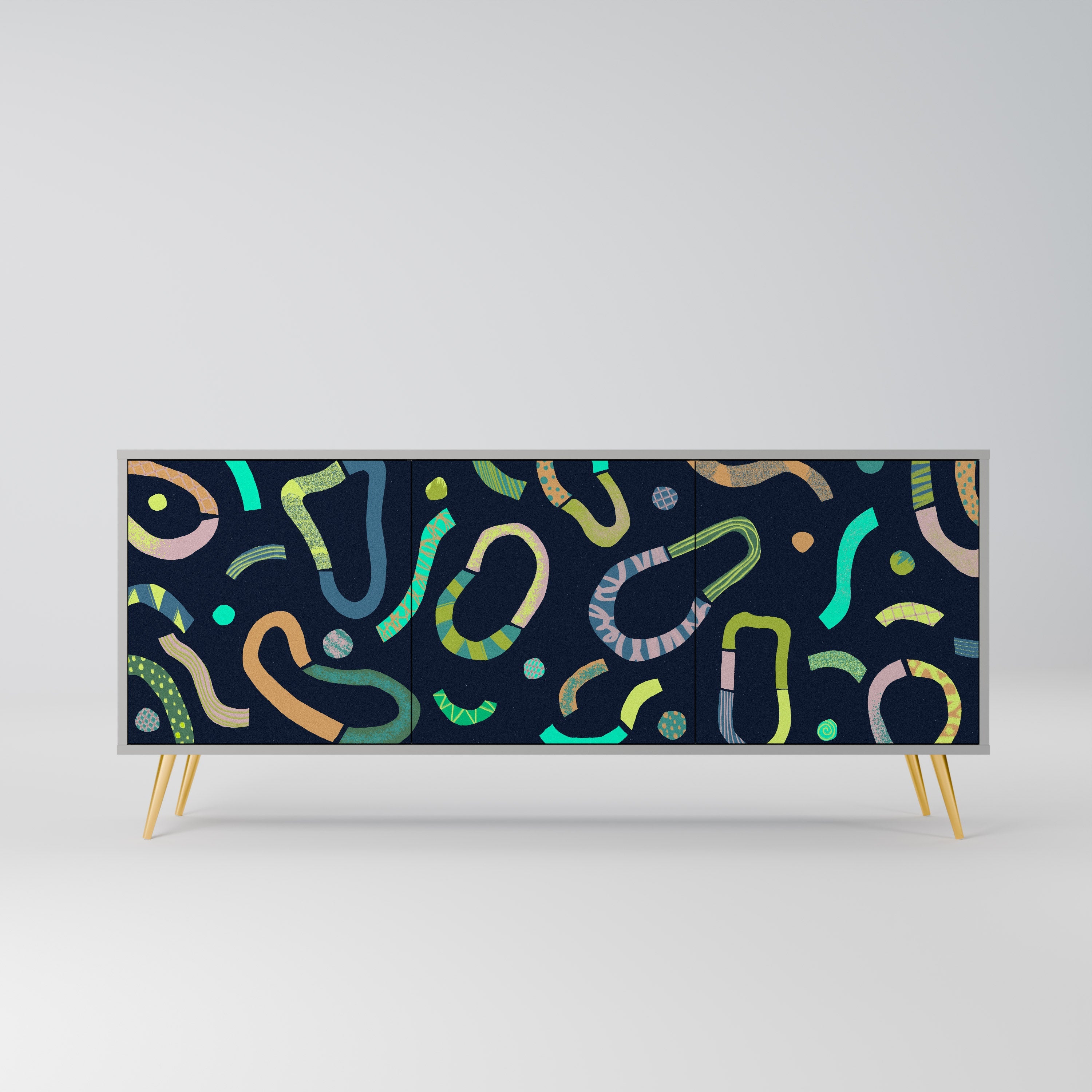 Buffet 3 portes CONTRAST DANCE finition grise