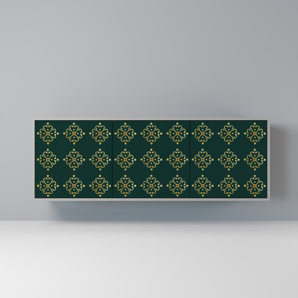 Buffet 3 portes ROYAL MEDALLION en finition grise