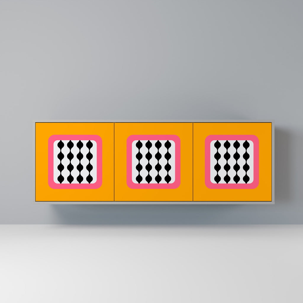 Buffet 3 portes TEARS IN HEAVEN en finition grise