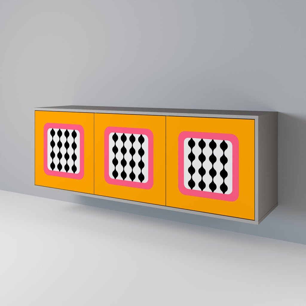 Buffet 3 portes TEARS IN HEAVEN en finition grise