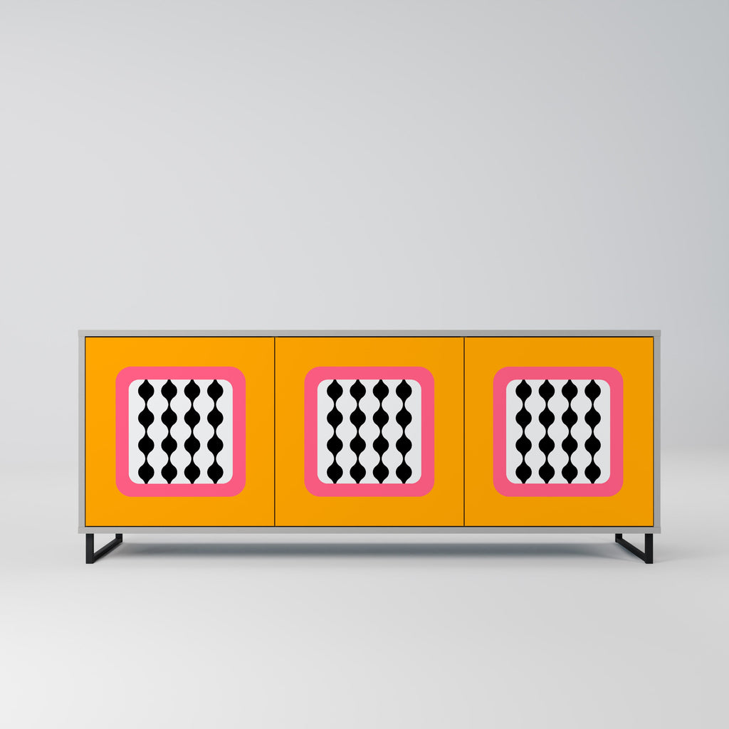 Buffet 3 portes TEARS IN HEAVEN en finition grise