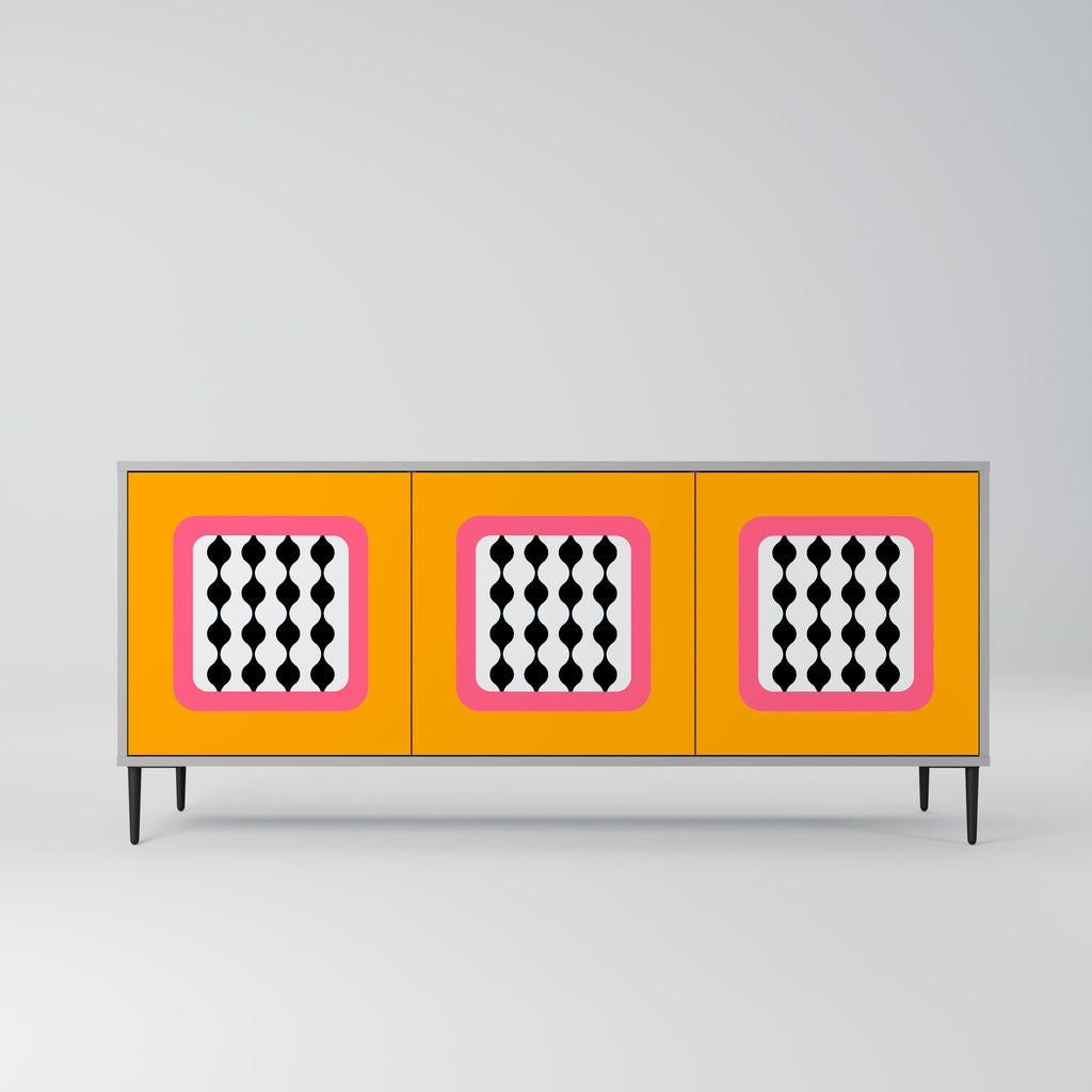 Buffet 3 portes TEARS IN HEAVEN en finition grise