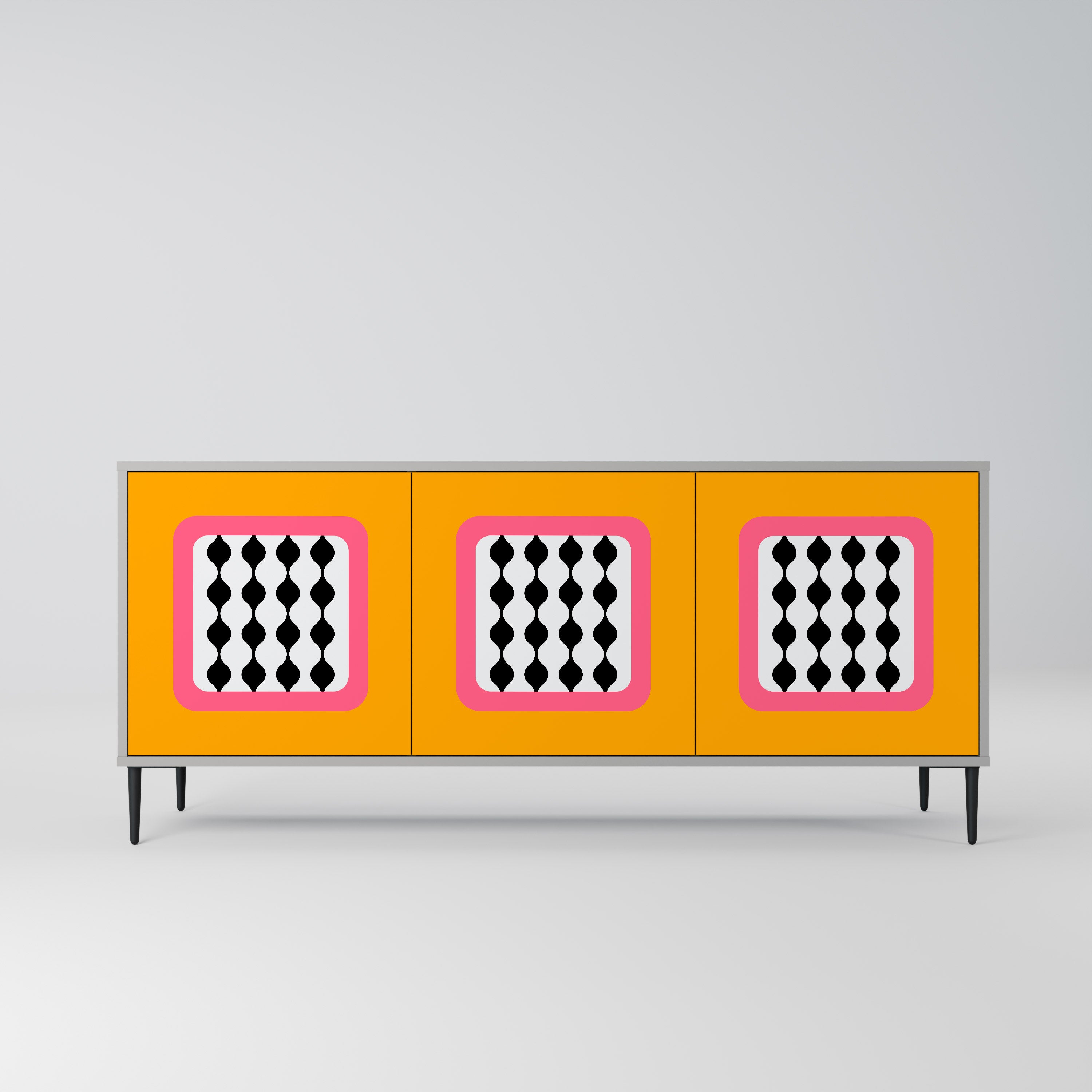 Buffet 3 portes TEARS IN HEAVEN en finition grise