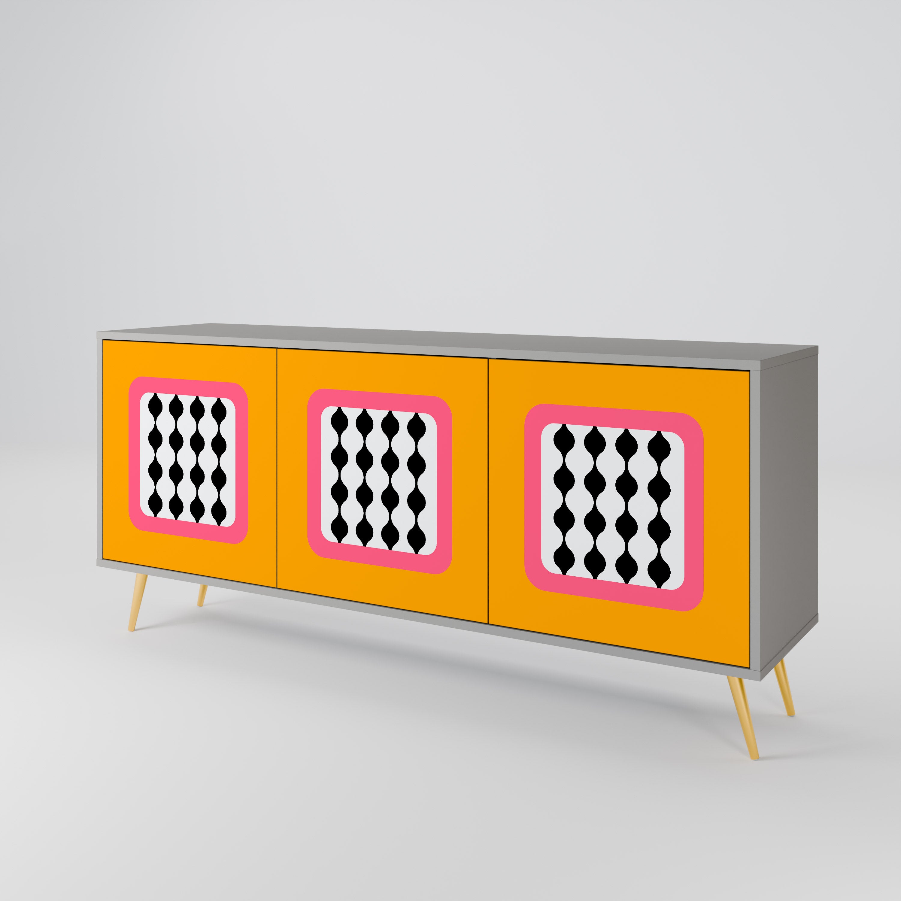 Buffet 3 portes TEARS IN HEAVEN en finition grise