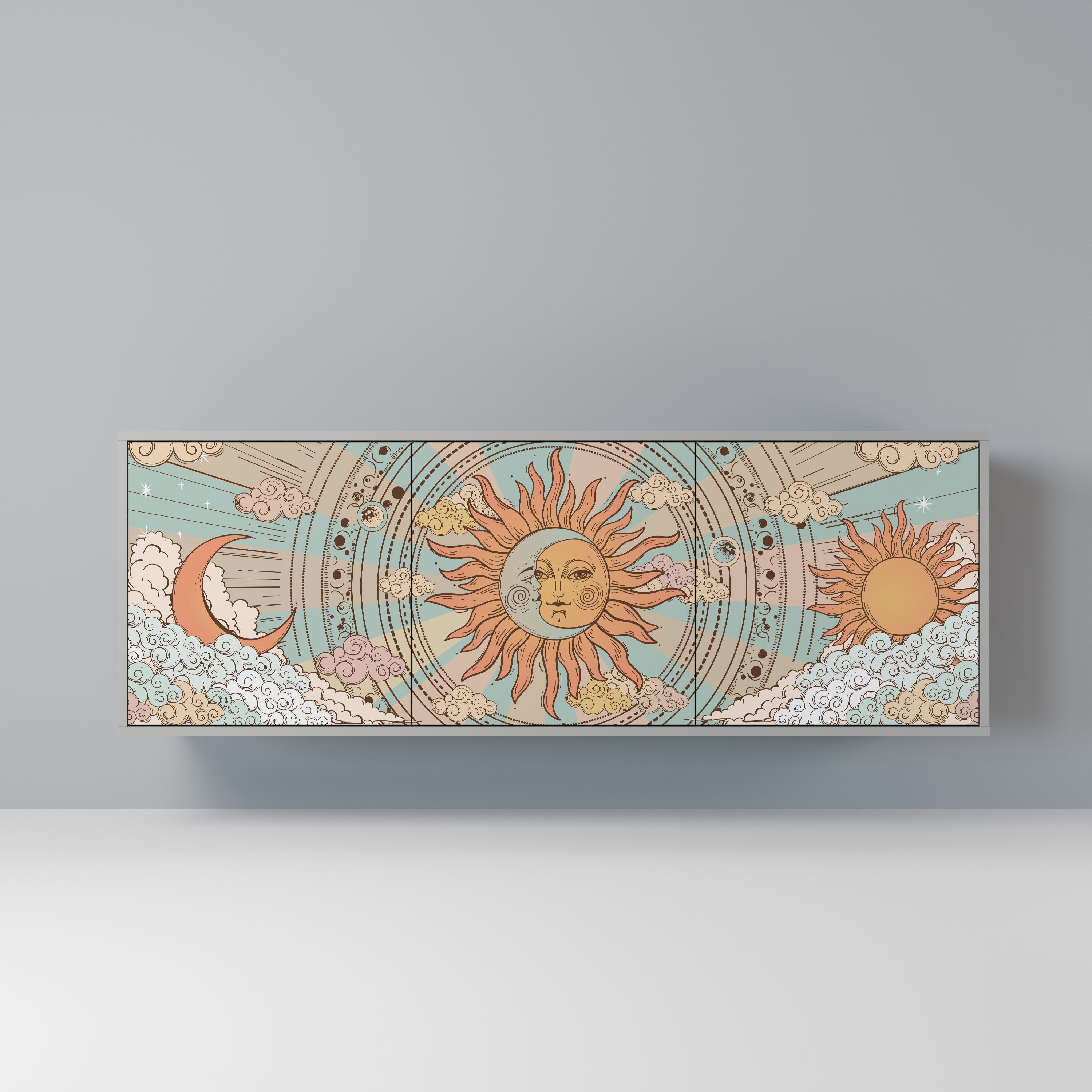 Buffet 3 portes STRUCTURE MYSTIQUE finition grise