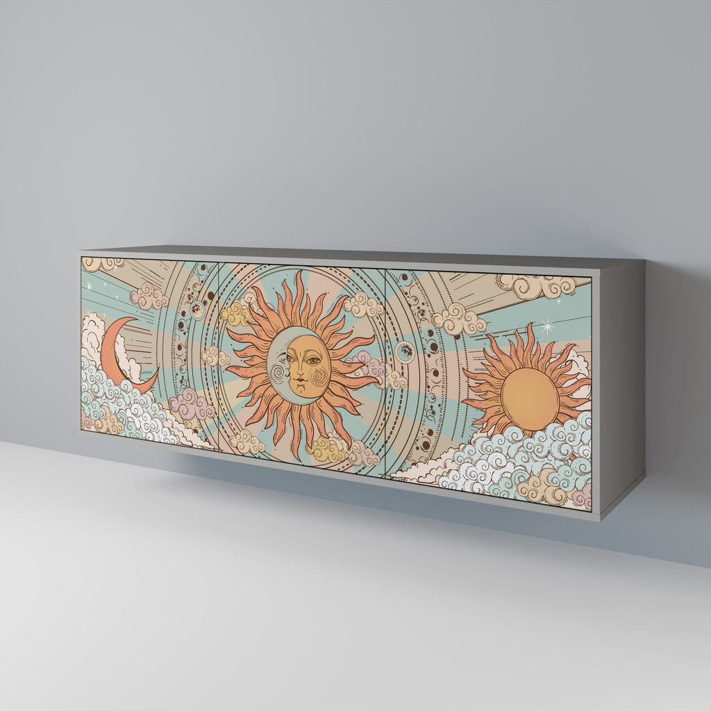 Buffet 3 portes STRUCTURE MYSTIQUE finition grise